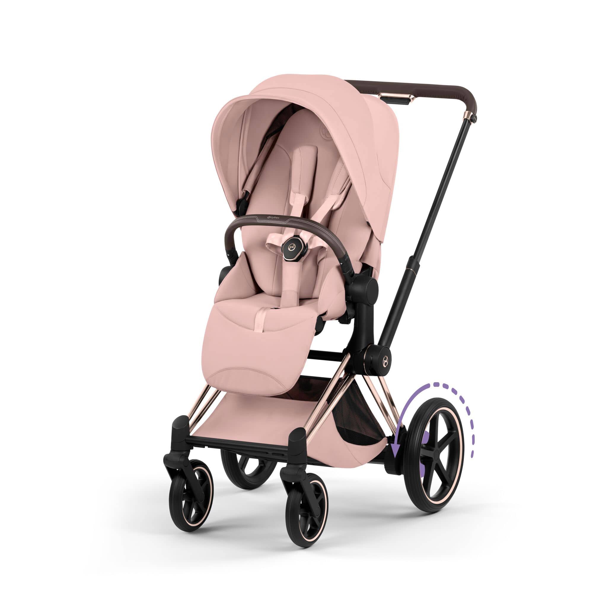 Cybex ePriam Ultimate Accessory Bundle - Style Collection in Peach Pink Travel Systems