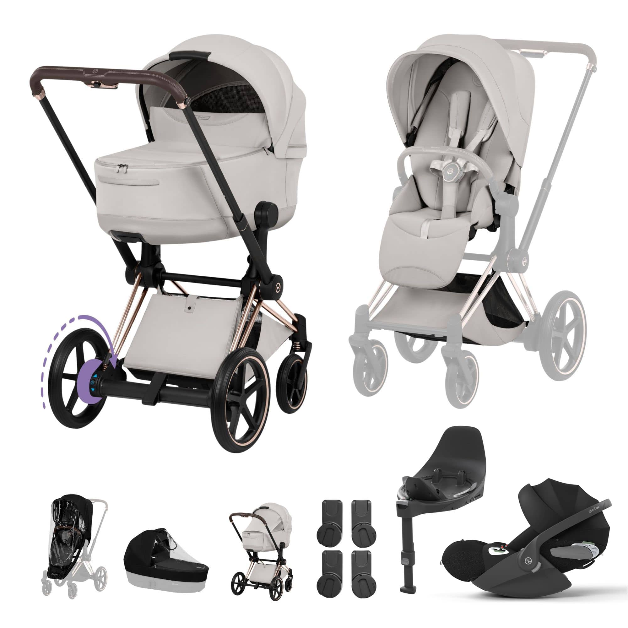 Cybex ePriam Ultimate Bundle - Style Collection in City Grey Travel Systems 21894-RG-CIT-GRY 4063846550982