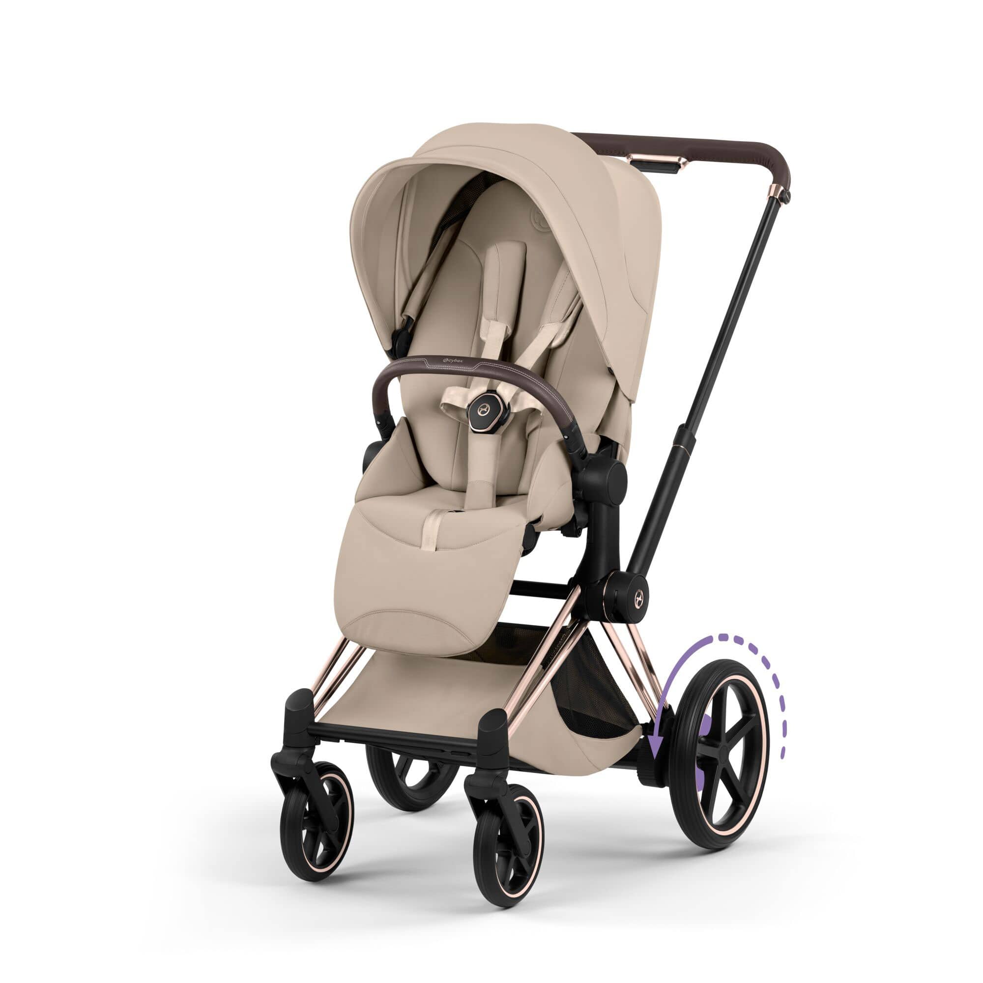 Cybex ePriam Ultimate Bundle - Style Collection in Cozy Beige Travel Systems