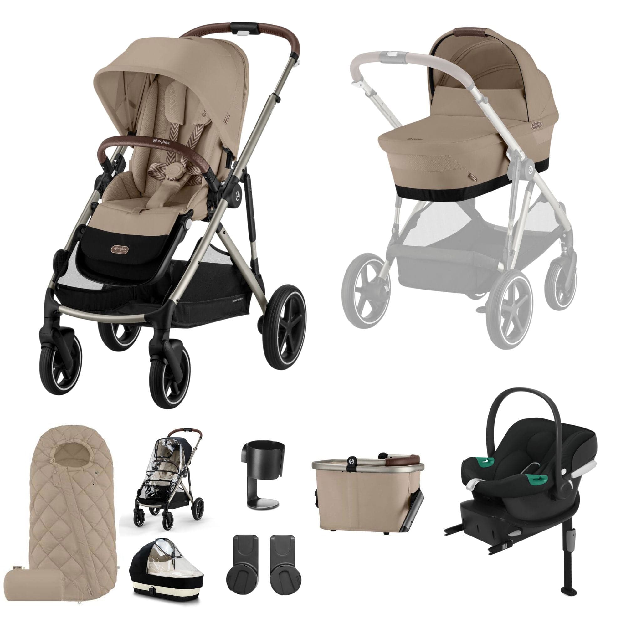 Cybex Gazelle S Comfort Bundle in Taupe/Almond Beige Travel Systems 17035-ALM-BEI 4063846456451