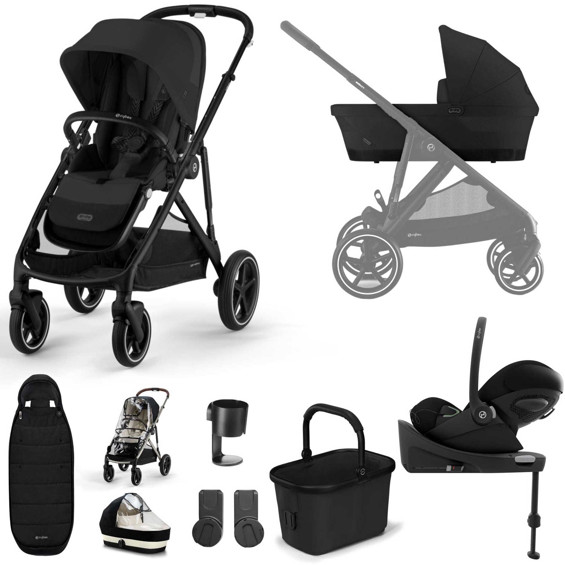 Cybex Gazelle S Luxury Bundle in Black/Moon Black Travel Systems 14681-BLK-MOO-BLK 4063846324859