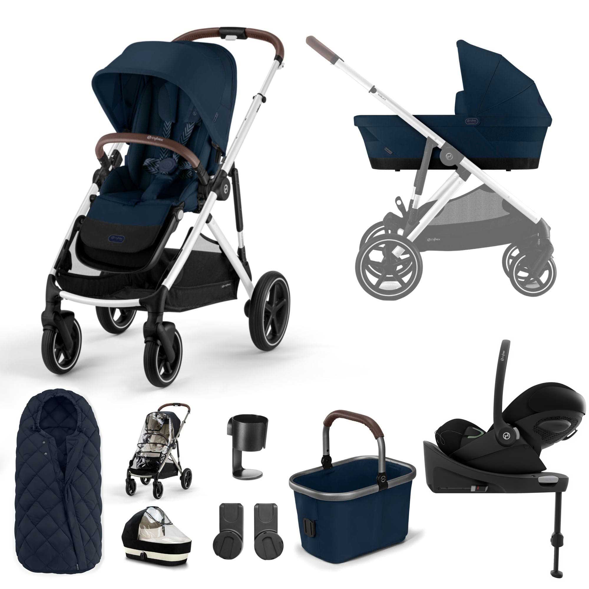 Cybex Gazelle S Luxury Bundle in Silver/Ocean Blue Travel Systems 14678-SLV-OCE-BLU 4063846324873