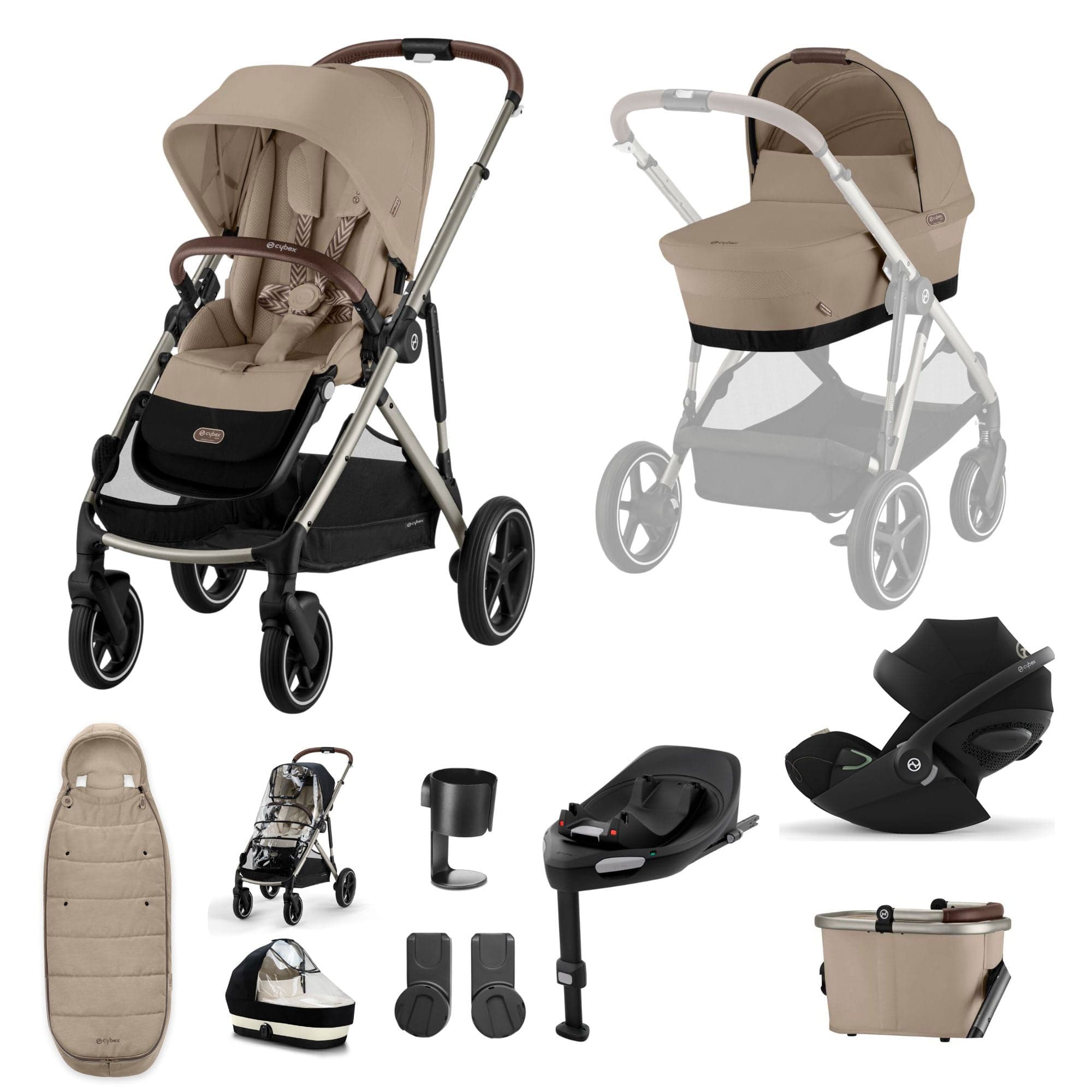Cybex Gazelle S Luxury Bundle in Taupe/Almond Beige Travel Systems 17044-ALM-BEI 4063846456451
