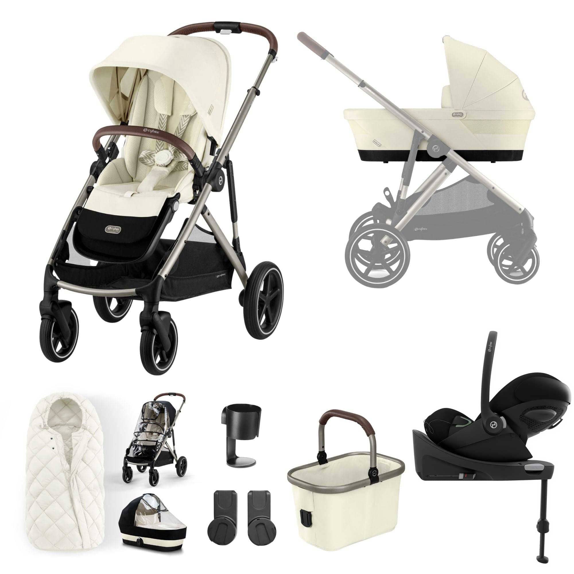 Cybex Gazelle S Luxury Bundle in Taupe/Seashell Beige Travel Systems 12777-TPE-SEA-BEI 4063846324903