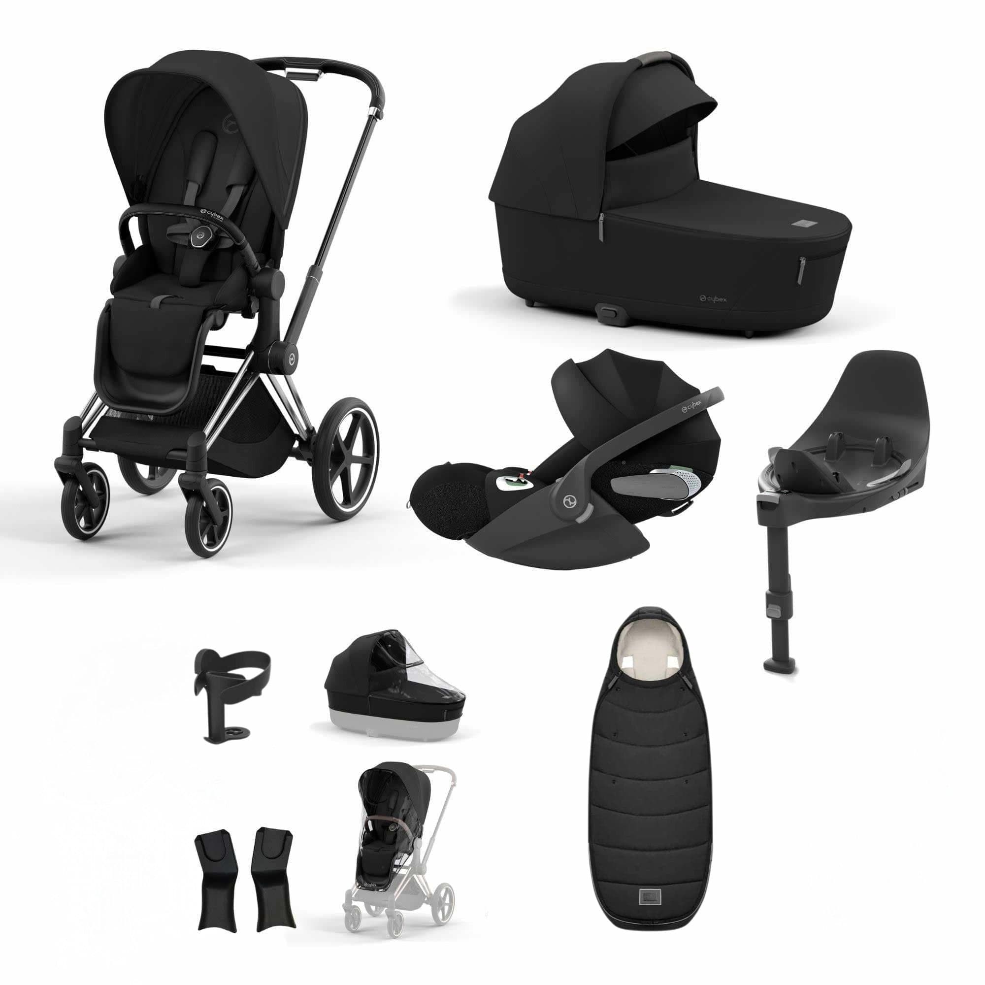 Cybex Priam Bundle With Cloud T in Sepia Black Travel Systems 19681-CHR-CLT-SEP-BLK-a 4063846415373