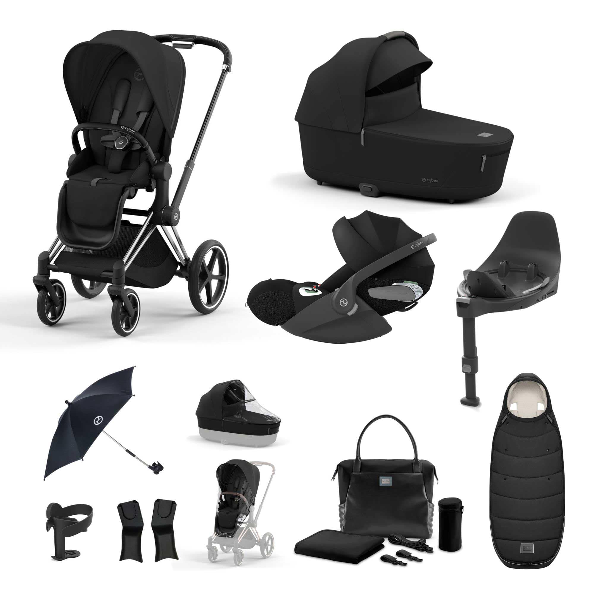 Cybex Priam Travel System With Cloud T in Sepia Black Travel Systems 19681-CHR-CLT-SEP-BLK 4063846415373