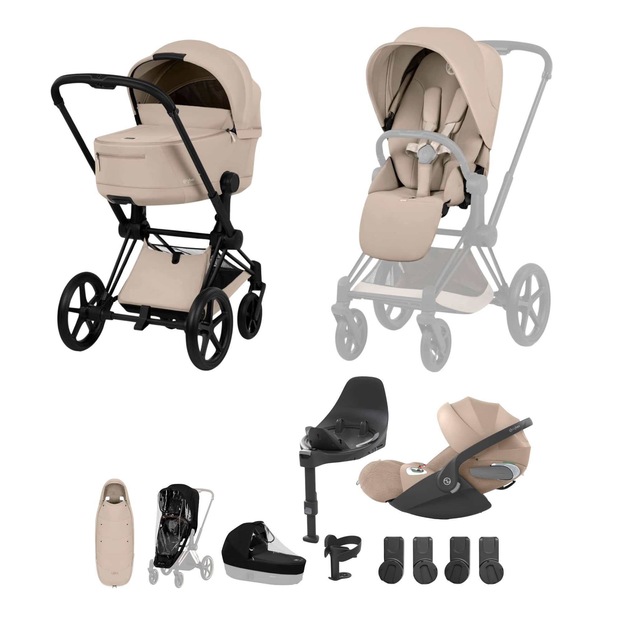 Cybex Priam Ultimate Accessory Bundle - Comfort Collection in Cozy Beige Travel Systems 21955-MB-COZ-BEI-1 4063846549290