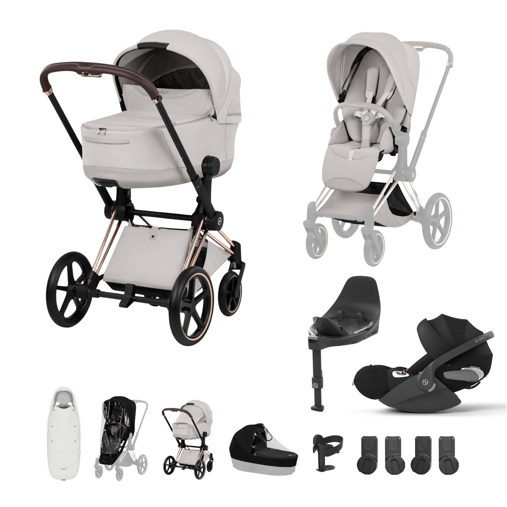 Cybex Priam Ultimate Accessory Bundle - Style Collection in City Grey Travel Systems 21864-RG-CIT-GRY 4063846550982
