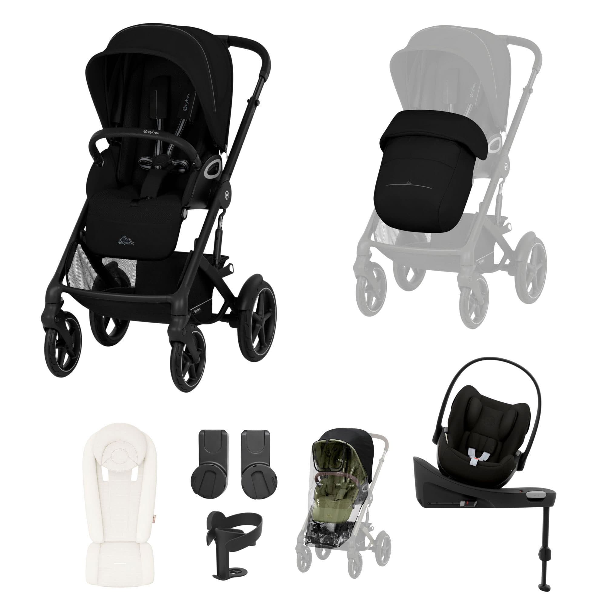 Cybex Talos S Lux 10 Piece Bundle with Cloud G3 in Moon Black