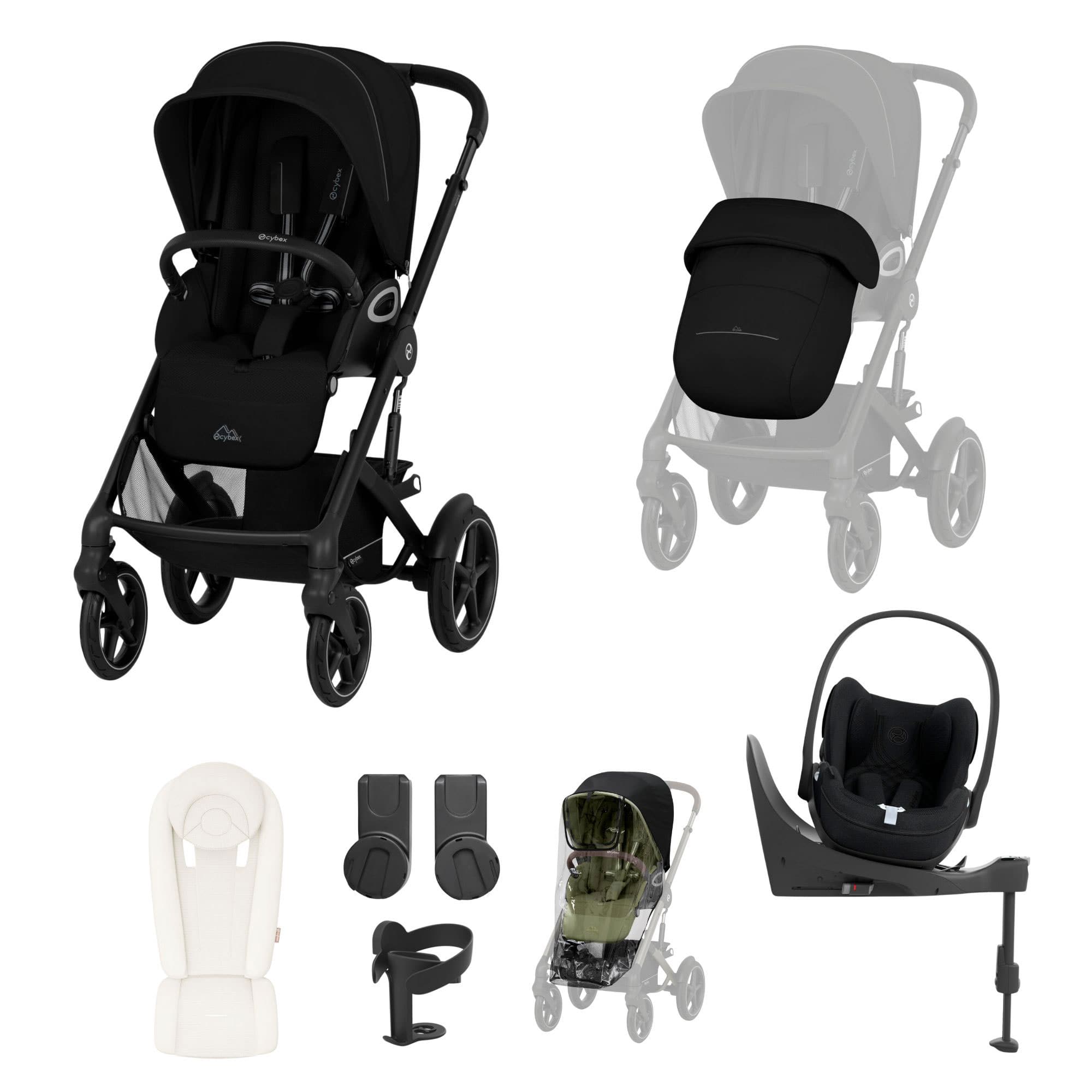 Cybex Talos S Lux 10 Piece Bundle with Cloud T in Moon Black Travel Systems 21418-TAL-10PC-CT-NB-BLK 4063846534296