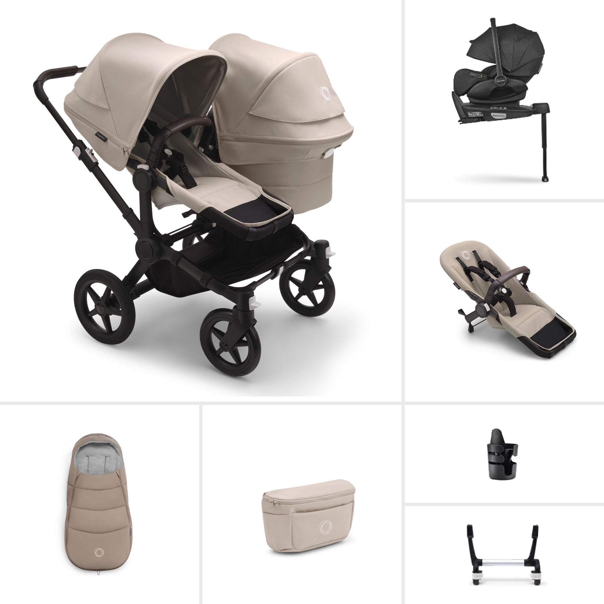 Bugaboo Donkey 5 Duo Ultimate Newborn Bundle in Desert Taupe