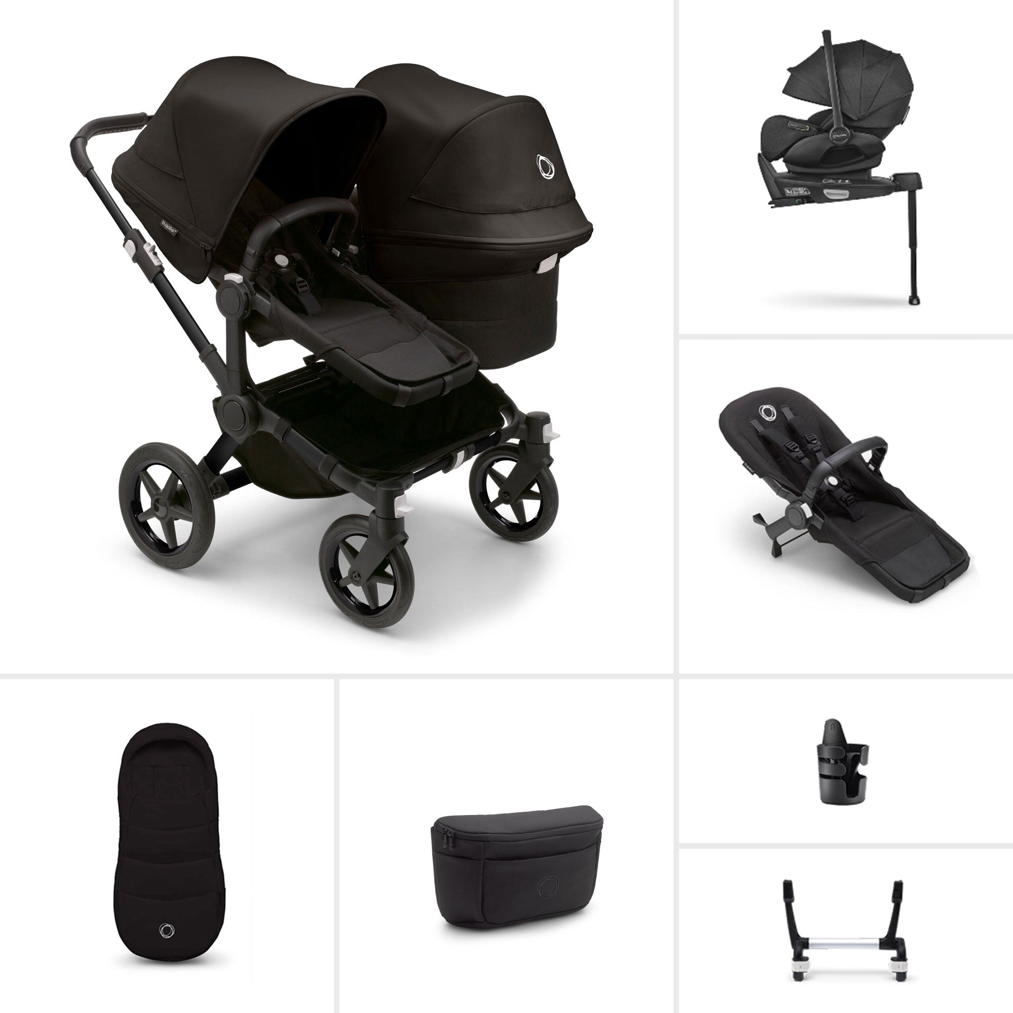 Bugaboo Donkey 5 Duo Ultimate Newborn Bundle in Midnight Black