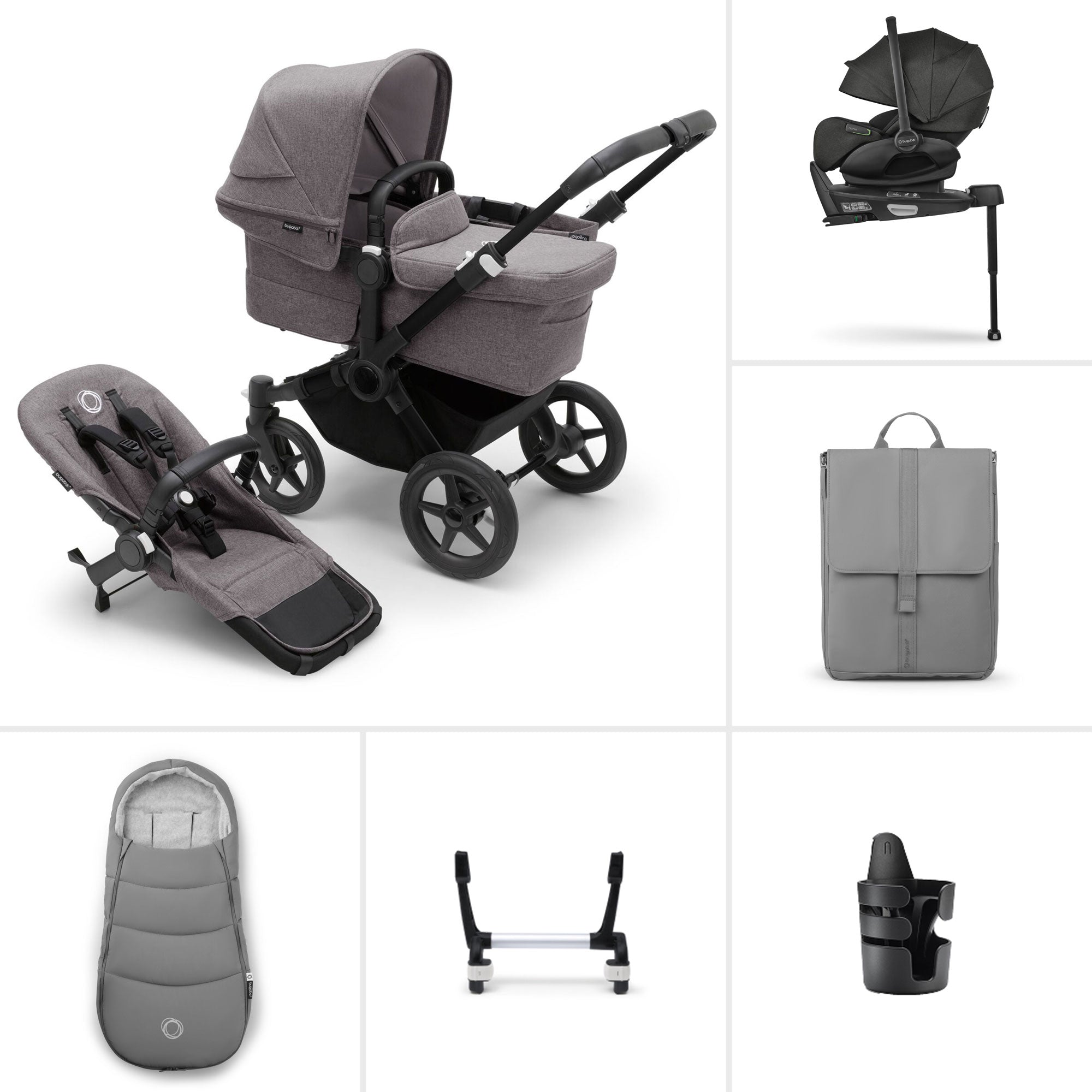 Bugaboo Donkey 5 Mono Ultimate Newborn Bundle in Grey Mélange