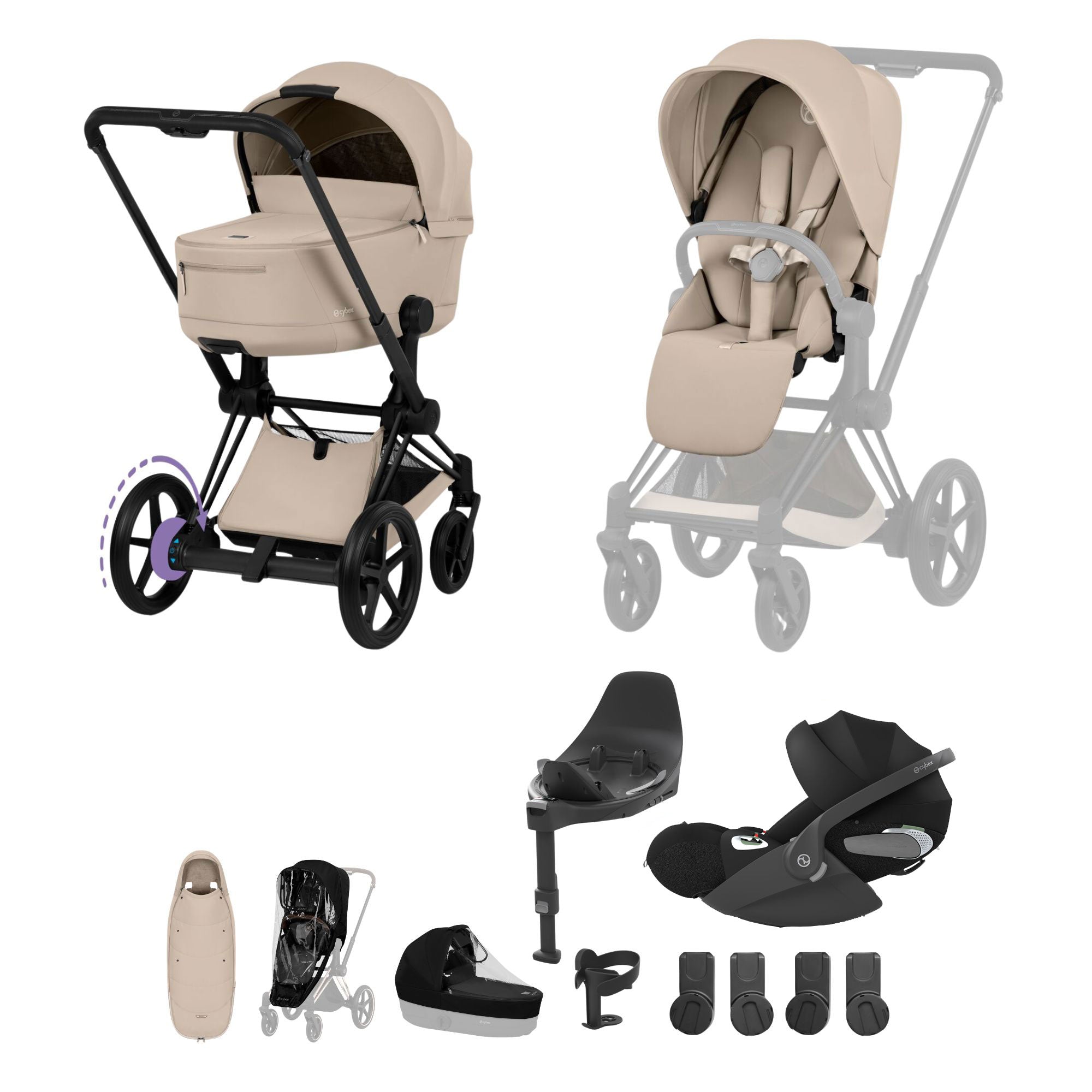 Cybex ePriam Ultimate Accessory Bundle - Comfort Collection in Cozy Beige