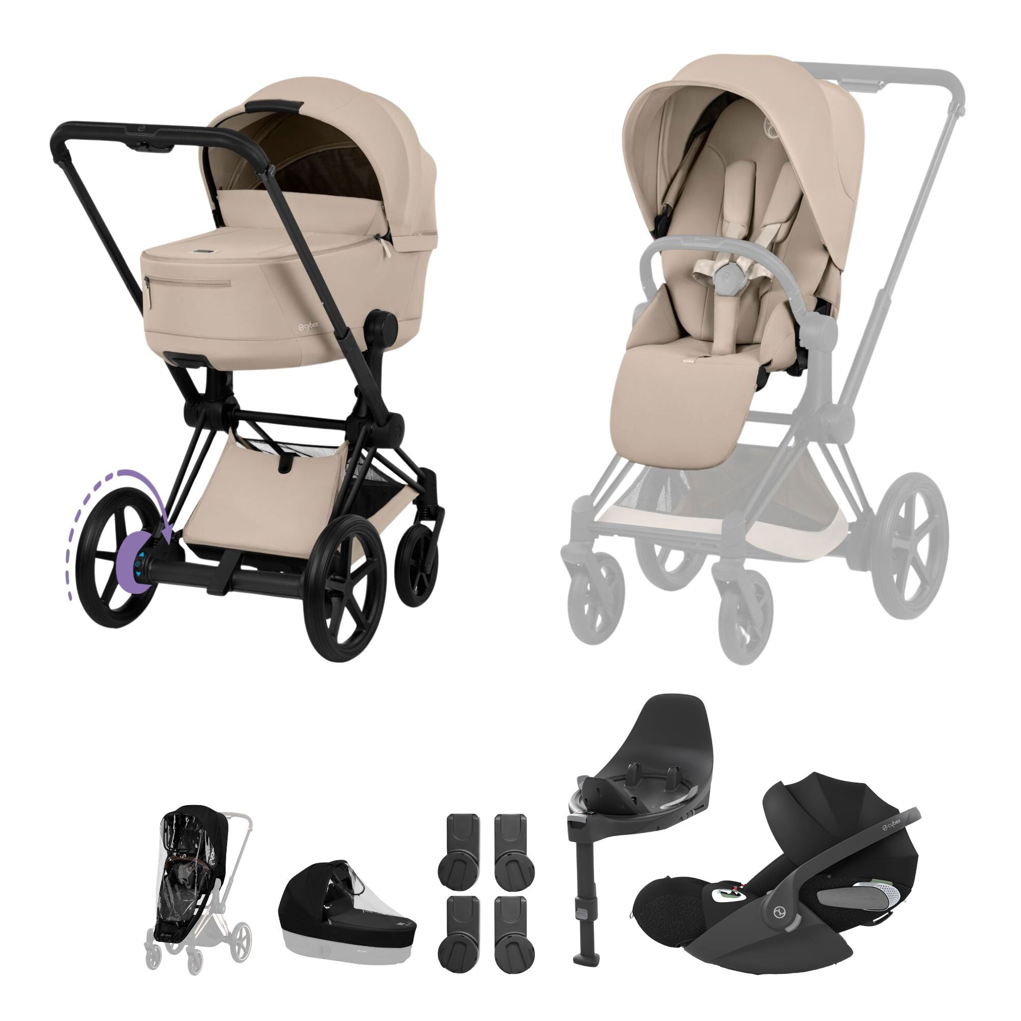Cybex ePriam Ultimate Bundle - Comfort Collection in Cozy Beige