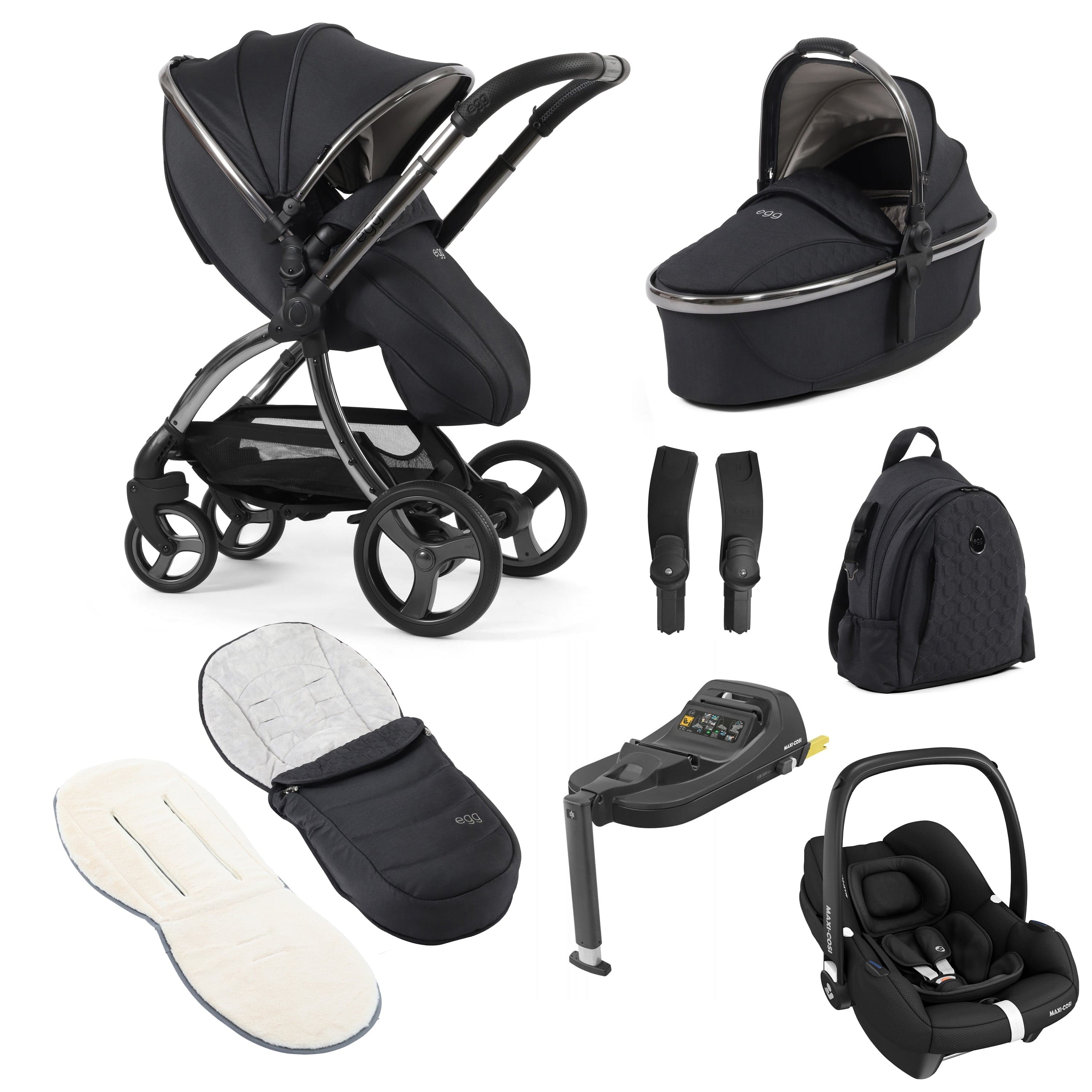 maxi cosi pram set egg3 Luxury Maxi-Cosi Travel System Bundle in Carbonite
