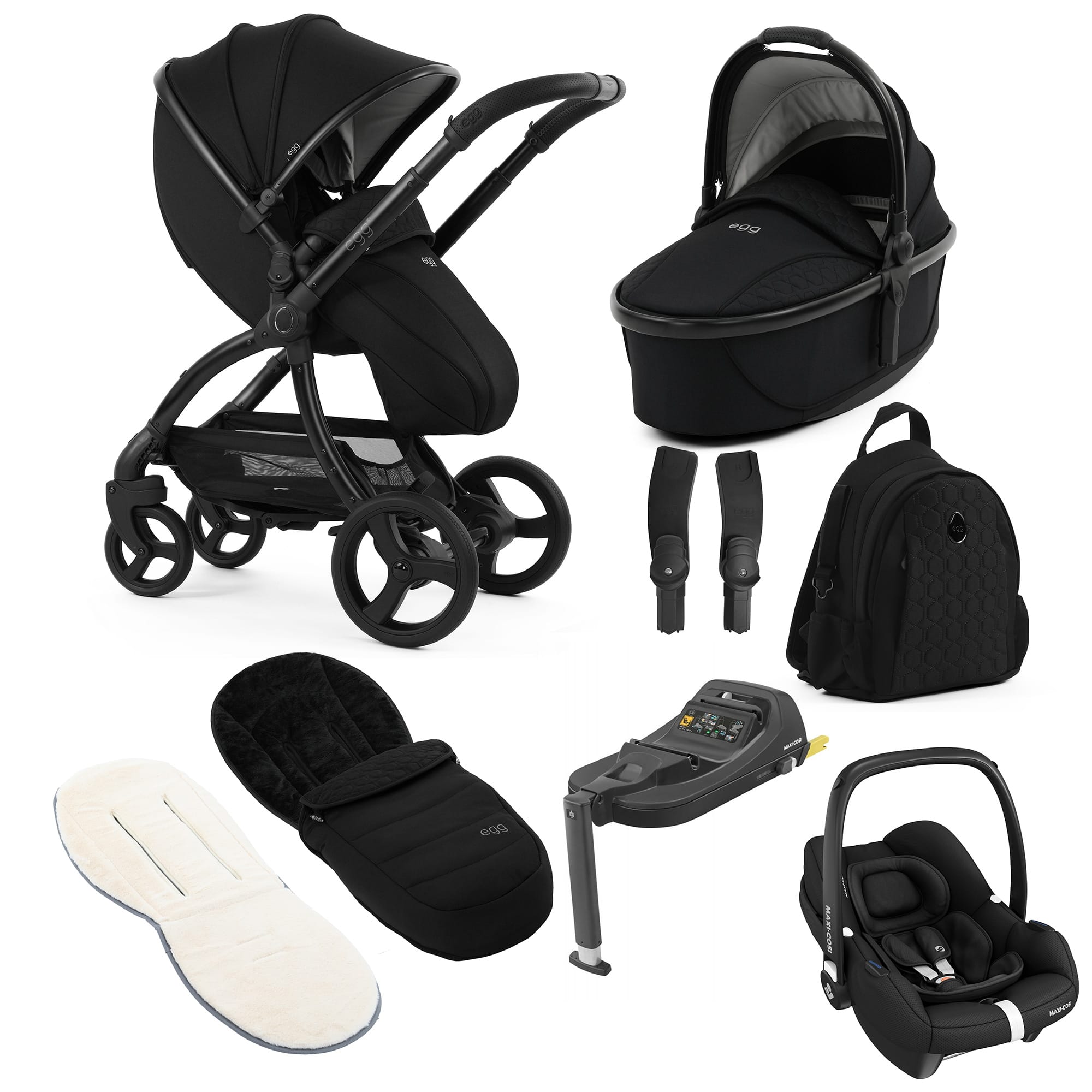 egg3 Luxury Maxi-Cosi Travel System Bundle in Panther Travel Systems 21004-CAB-PAN 5061058983672