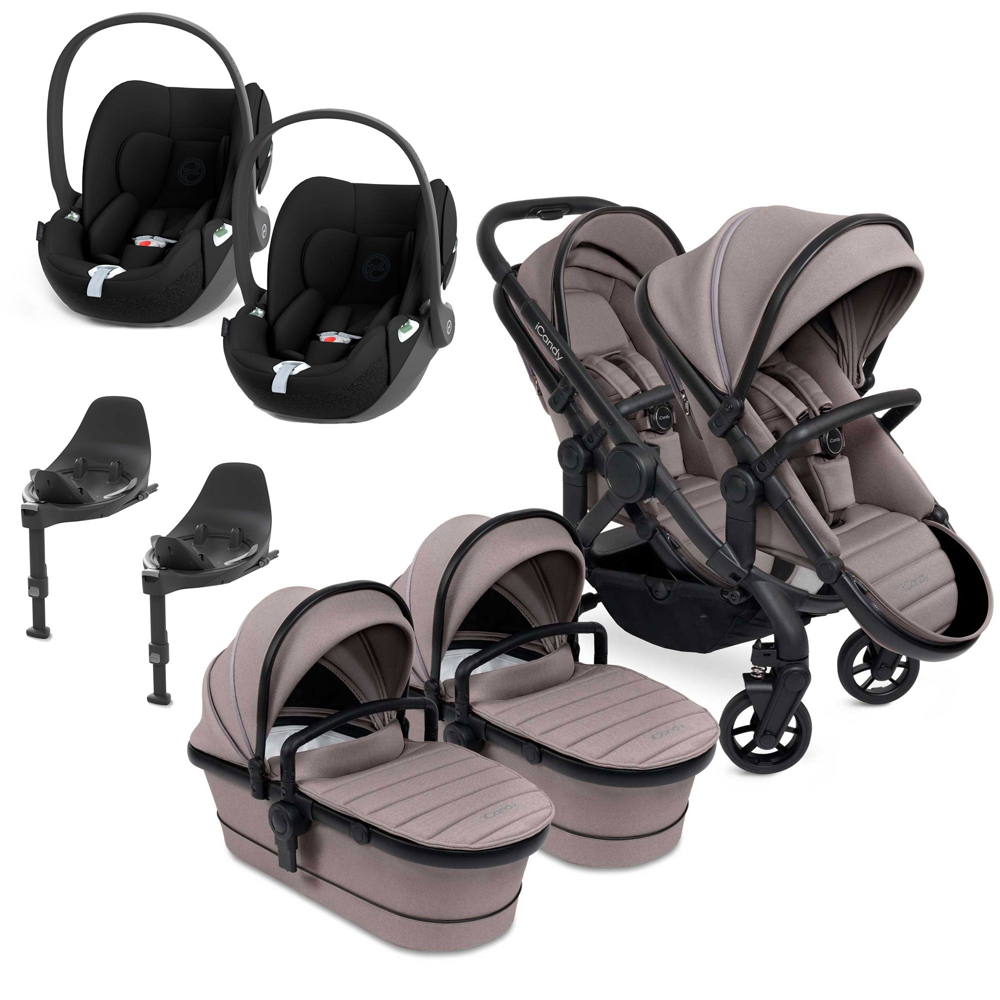 iCandy Peach 7 Twin Cybex Bundle in Porcini