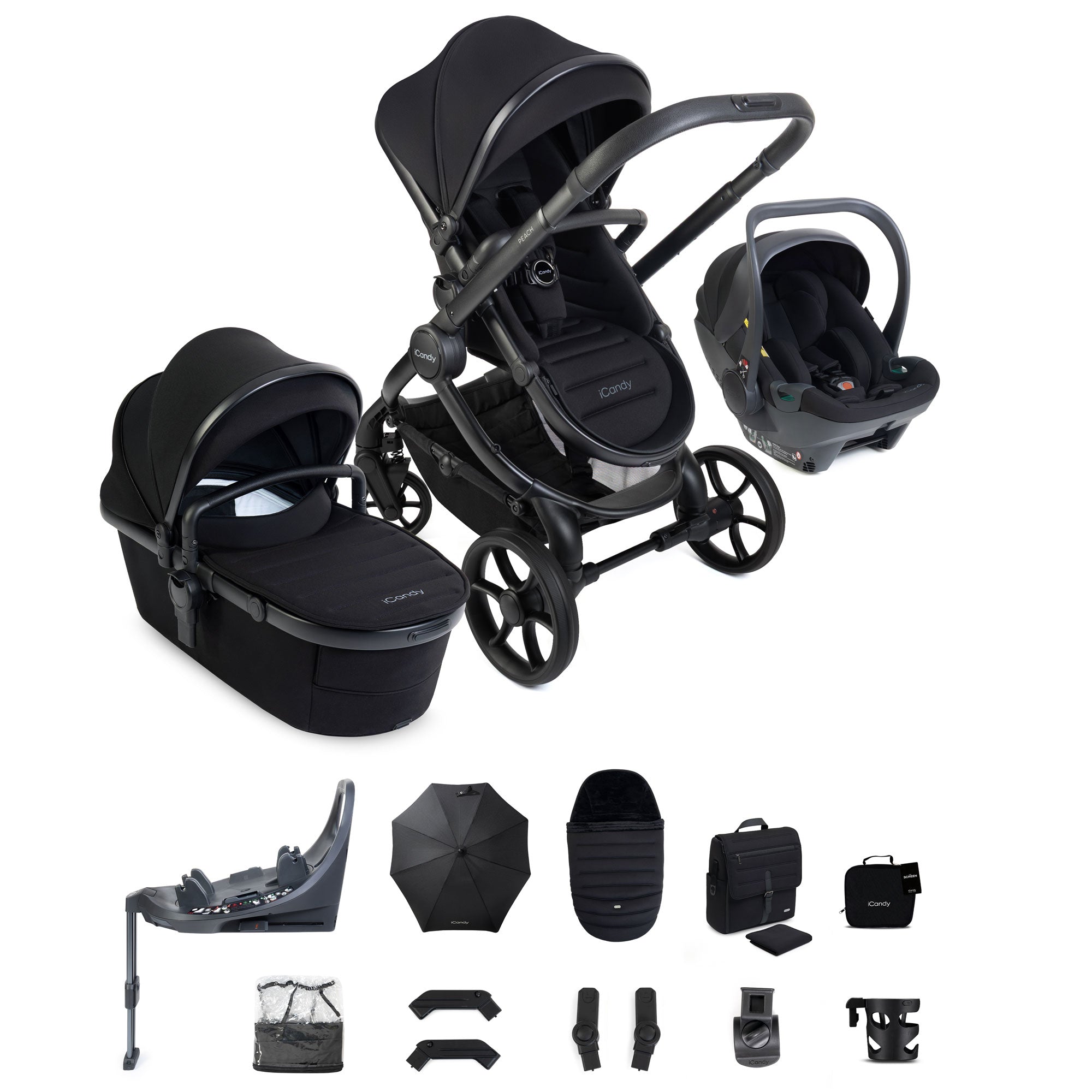 iCandy Peach 8 Complete Bundle with Cocoon 360 in Black