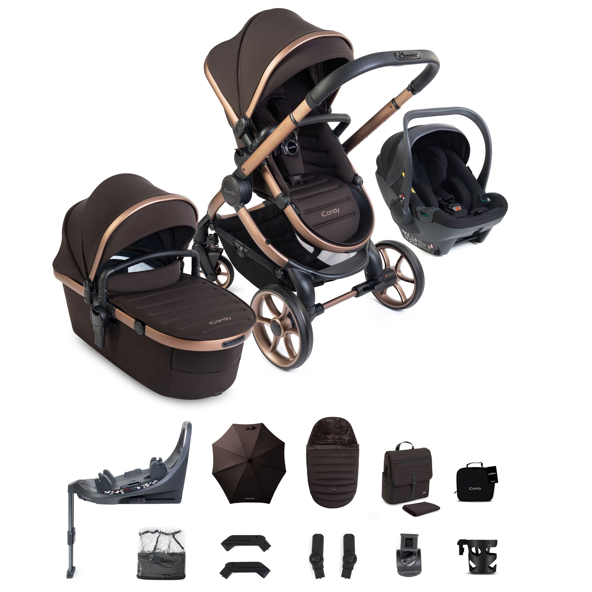 iCandy Peach 8 Editions Complete Bundle with Cocoon 360 in Pecan