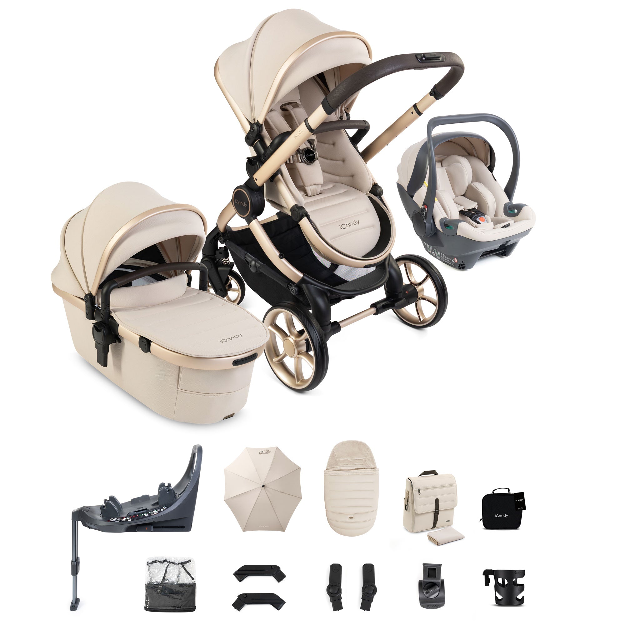 iCandy Peach 8 Editions Complete Bundle with Cocoon 360 in Biscotti