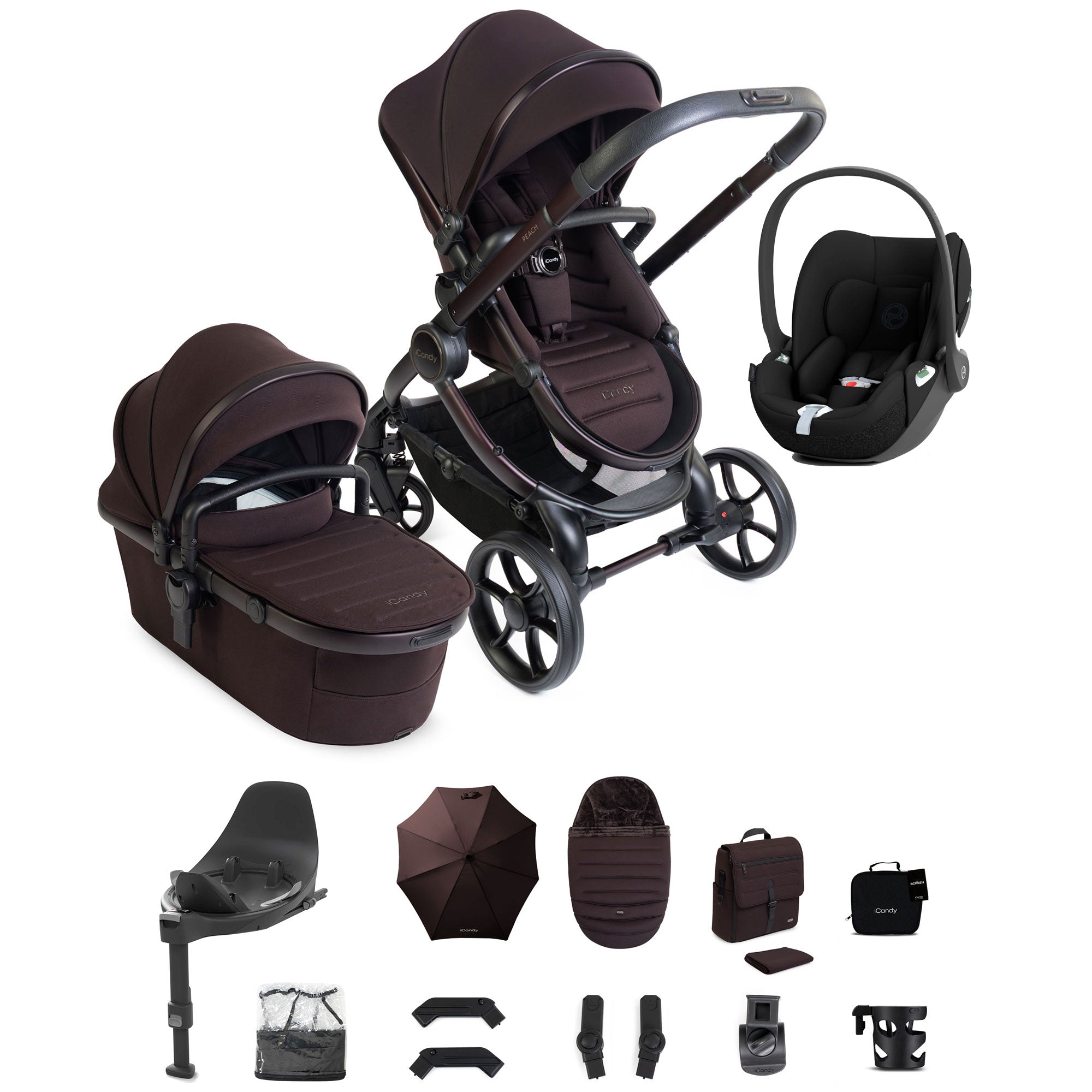 iCandy Peach 8 Editions Complete Cybex Bundle in Coffee Bean