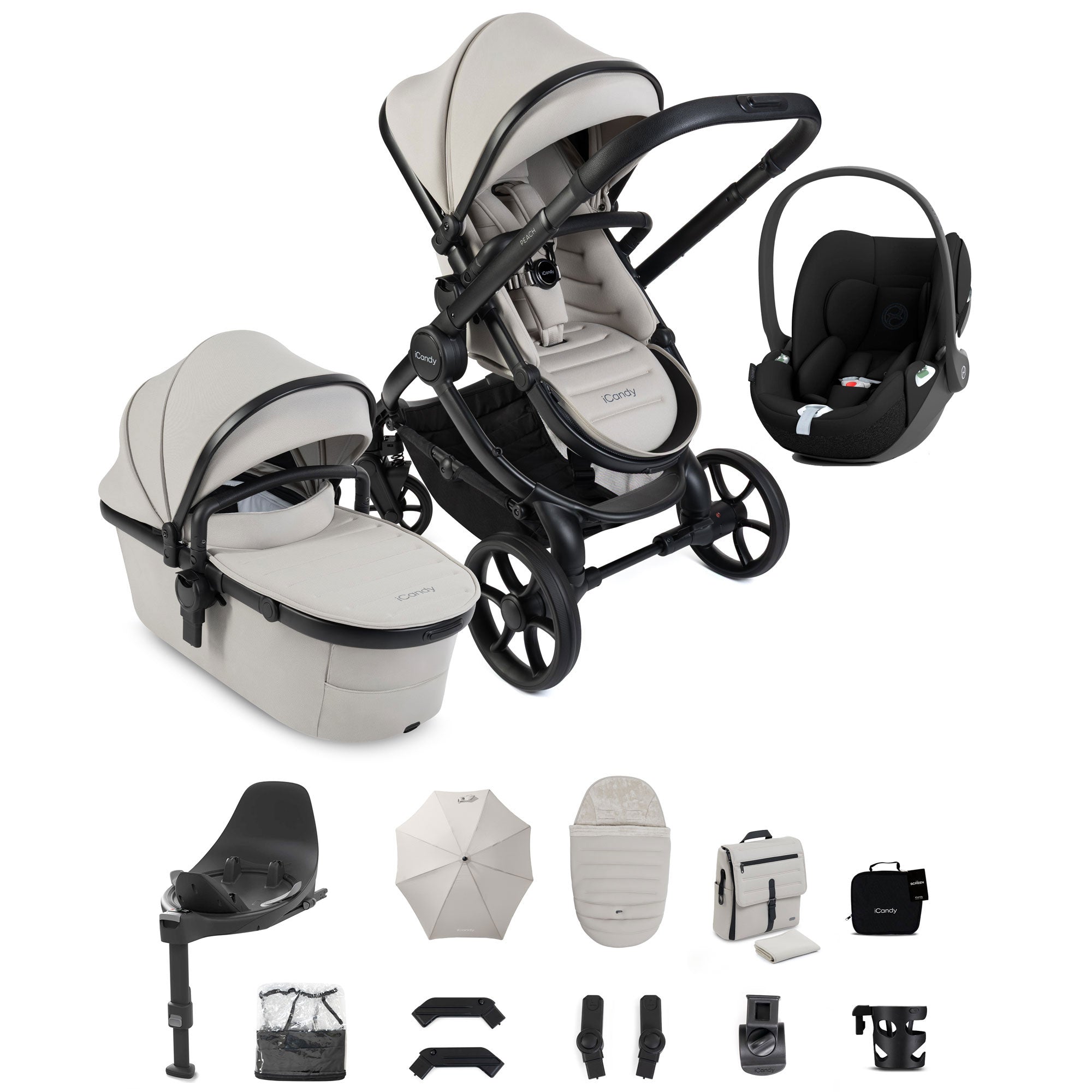 iCandy Peach 8 Complete Cybex Bundle in Taupe