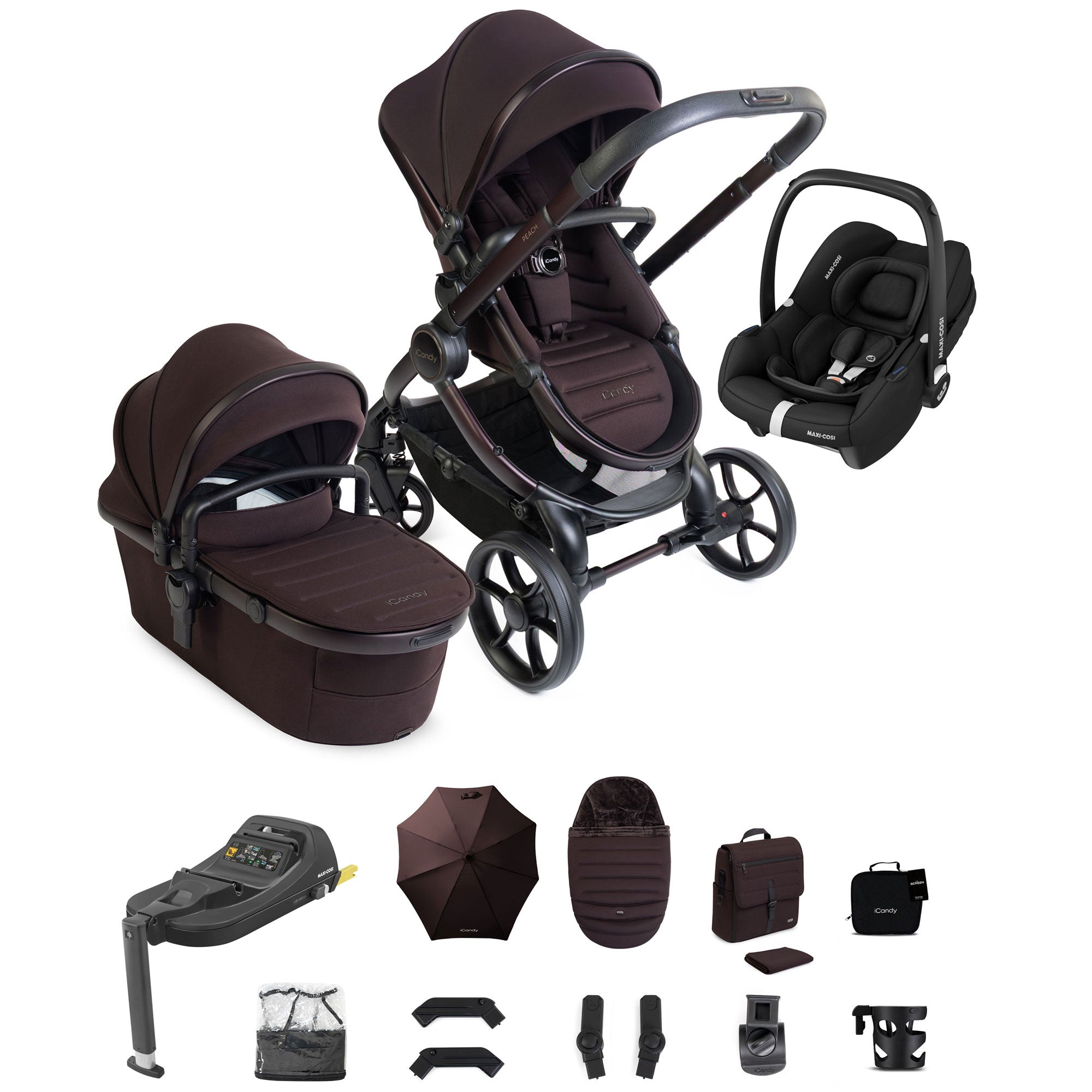 iCandy Peach 8 Editions Complete Maxi-Cosi Bundle in Coffee Bean