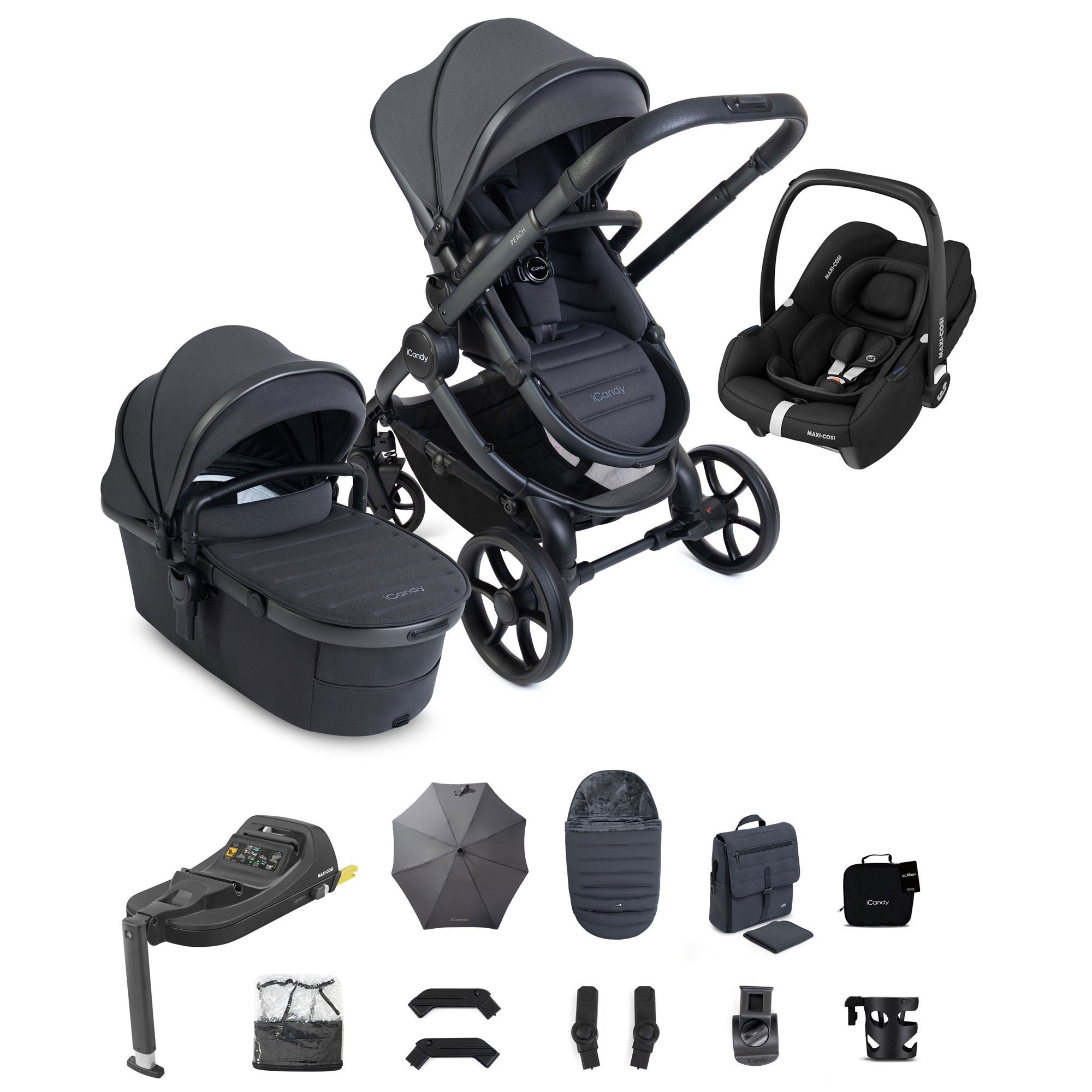 iCandy Peach 8 Complete Maxi-Cosi Bundle in Grey