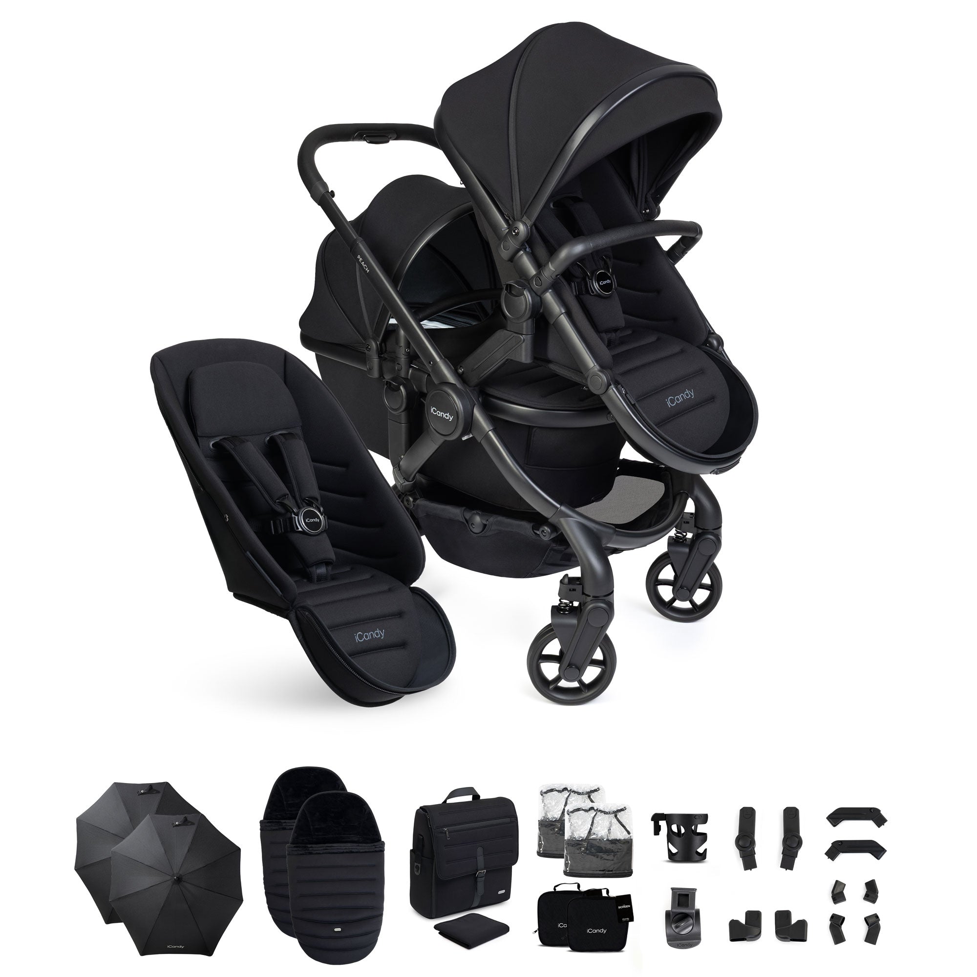 iCandy Peach 8 Double Complete Bundle in Black