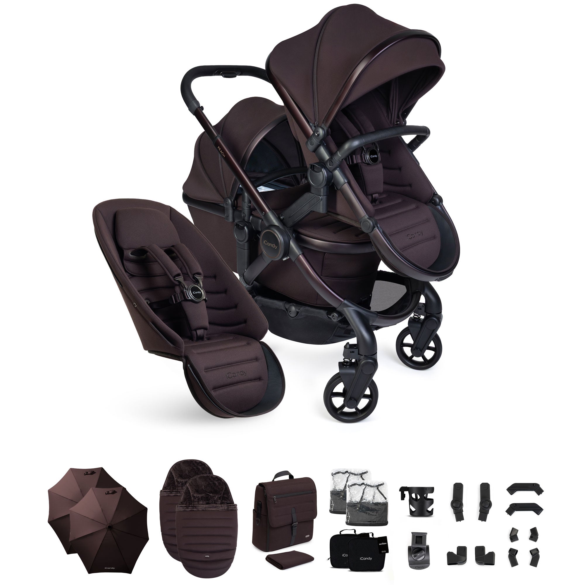 iCandy Peach 8 Editions Double Complete Bundle in Coffee Bean