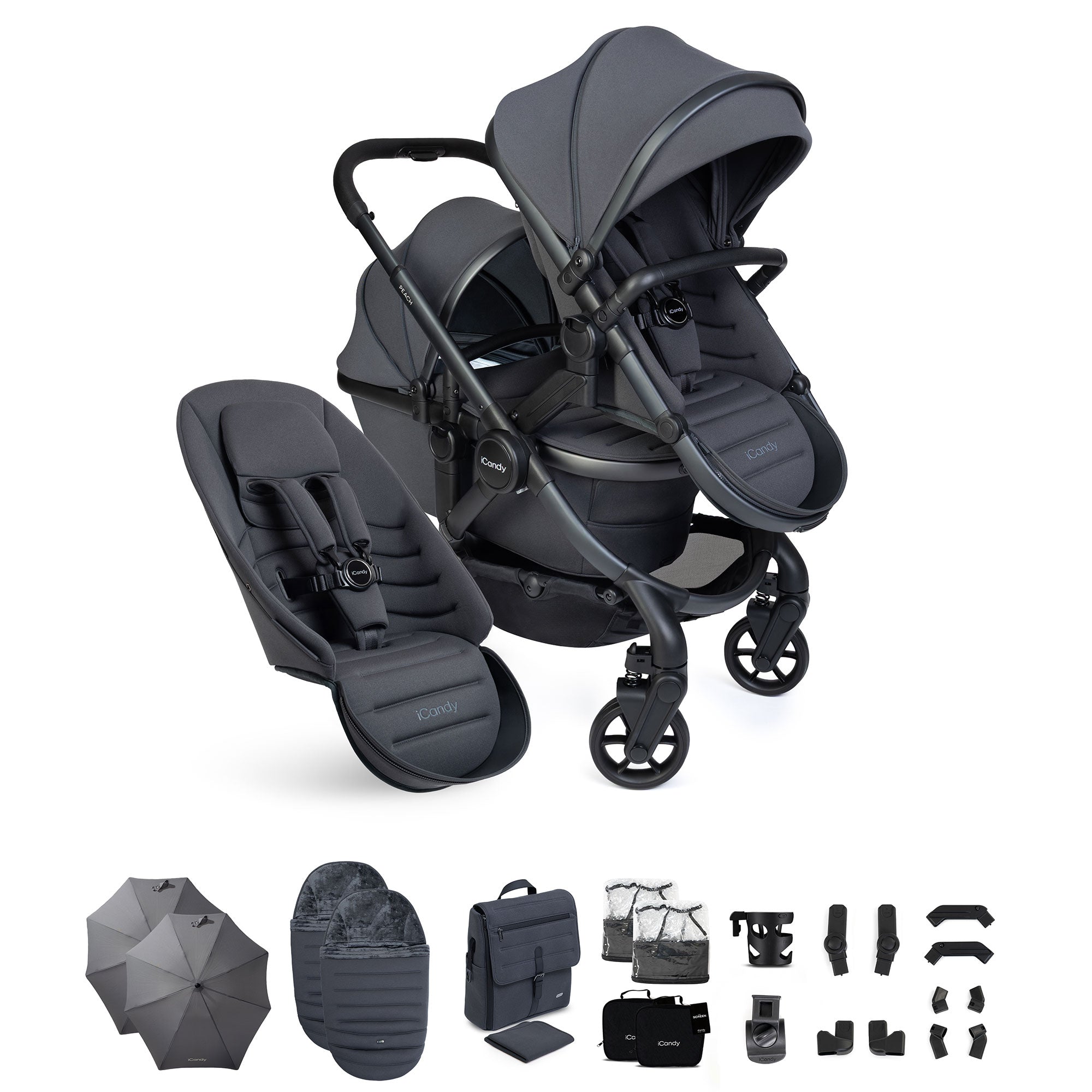 iCandy Peach 8 Double Complete Bundle in Grey