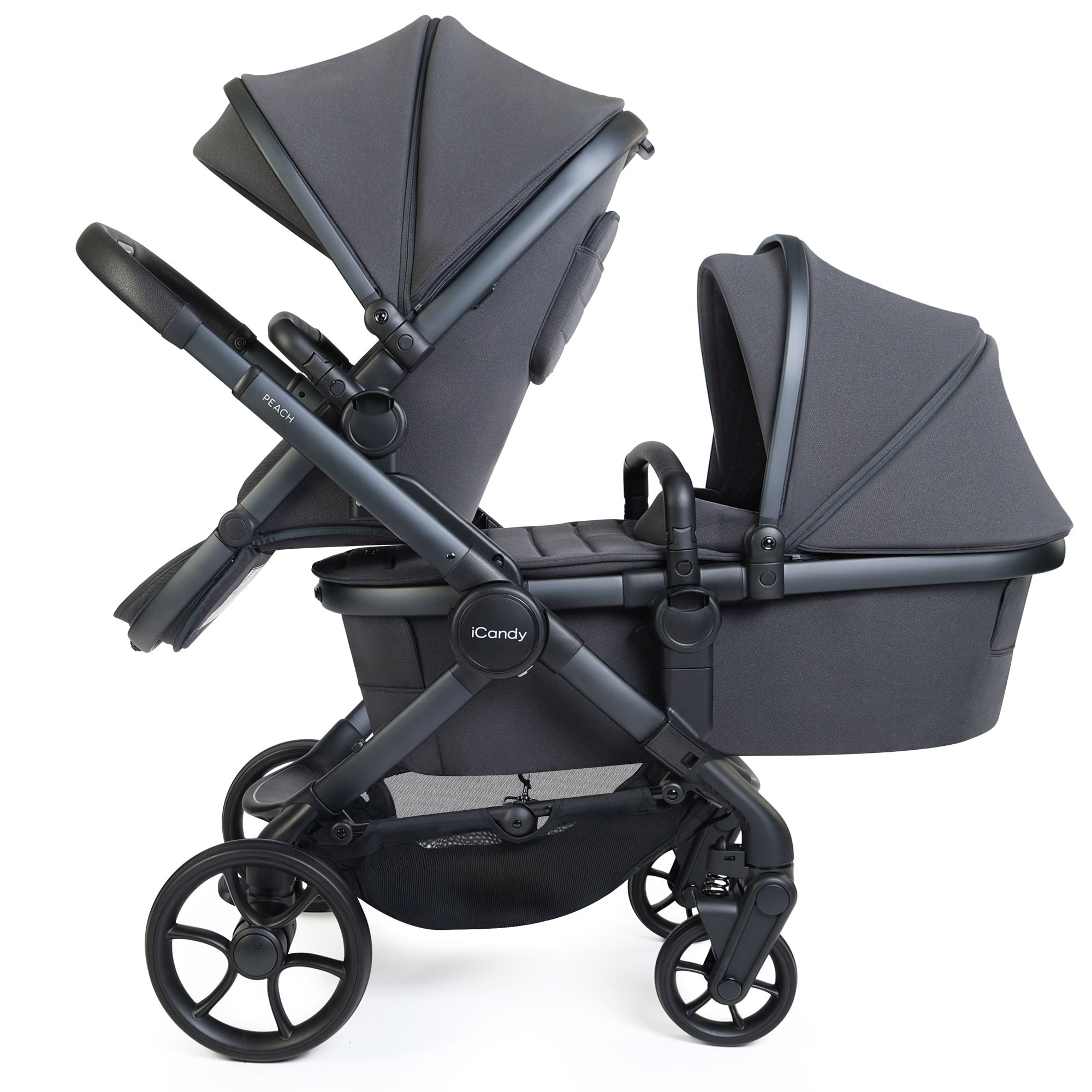 iCandy Peach 8 Double Complete Bundle with Cocoon 360 in Grey