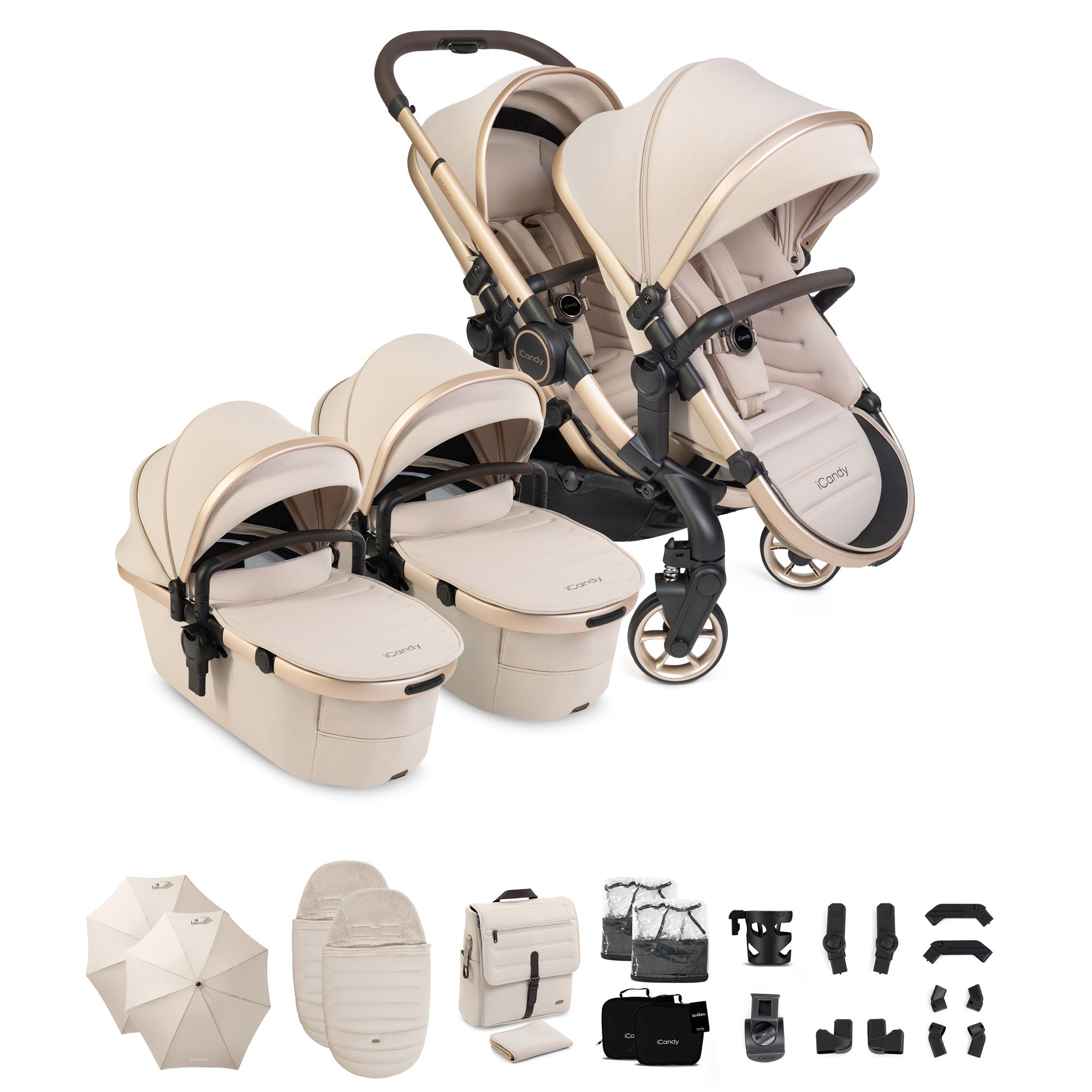 iCandy Peach 8 Editions Twin Complete Bundle in Biscotti