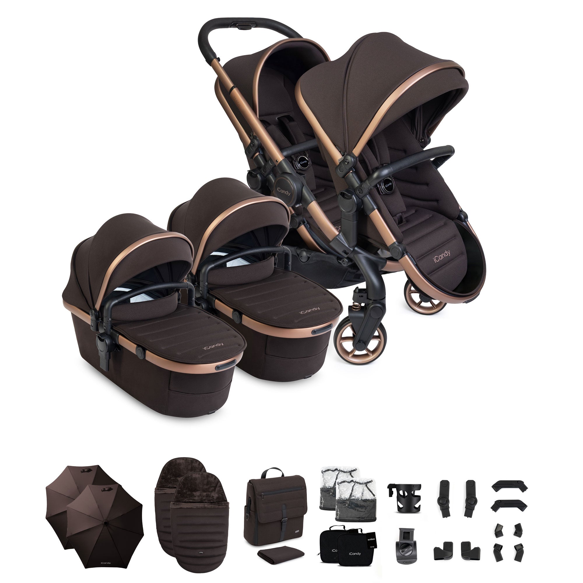 iCandy Peach 8 Editions Twin Complete Bundle in Pecan