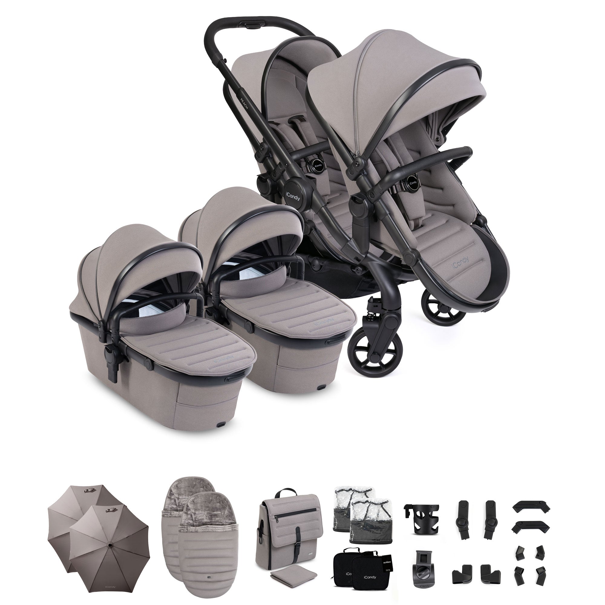iCandy Peach 8 Twin Complete Bundle in Porcini