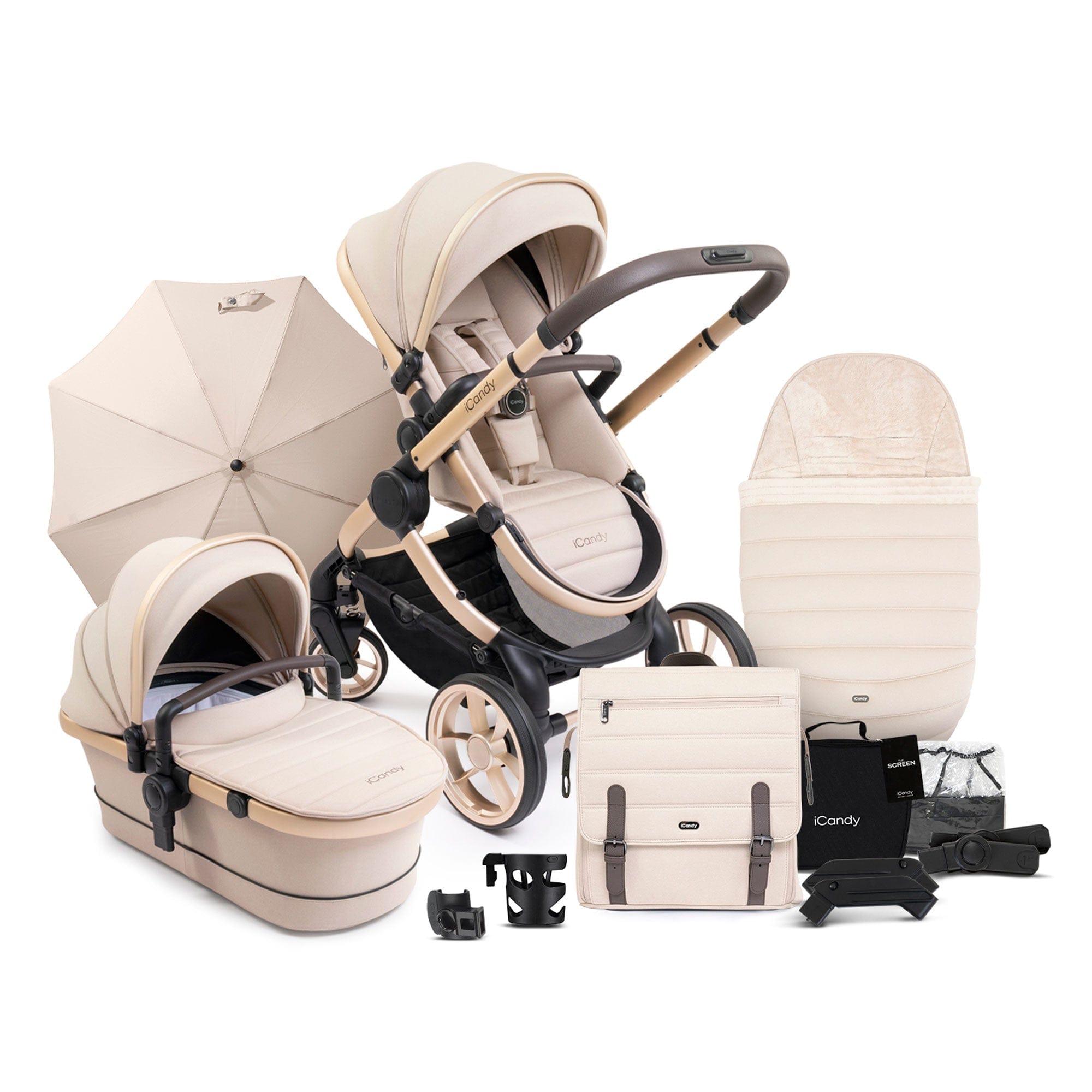 iCandy Peach 7 Complete Bundle in Biscotti Baby Prams IC2728 5010334052441