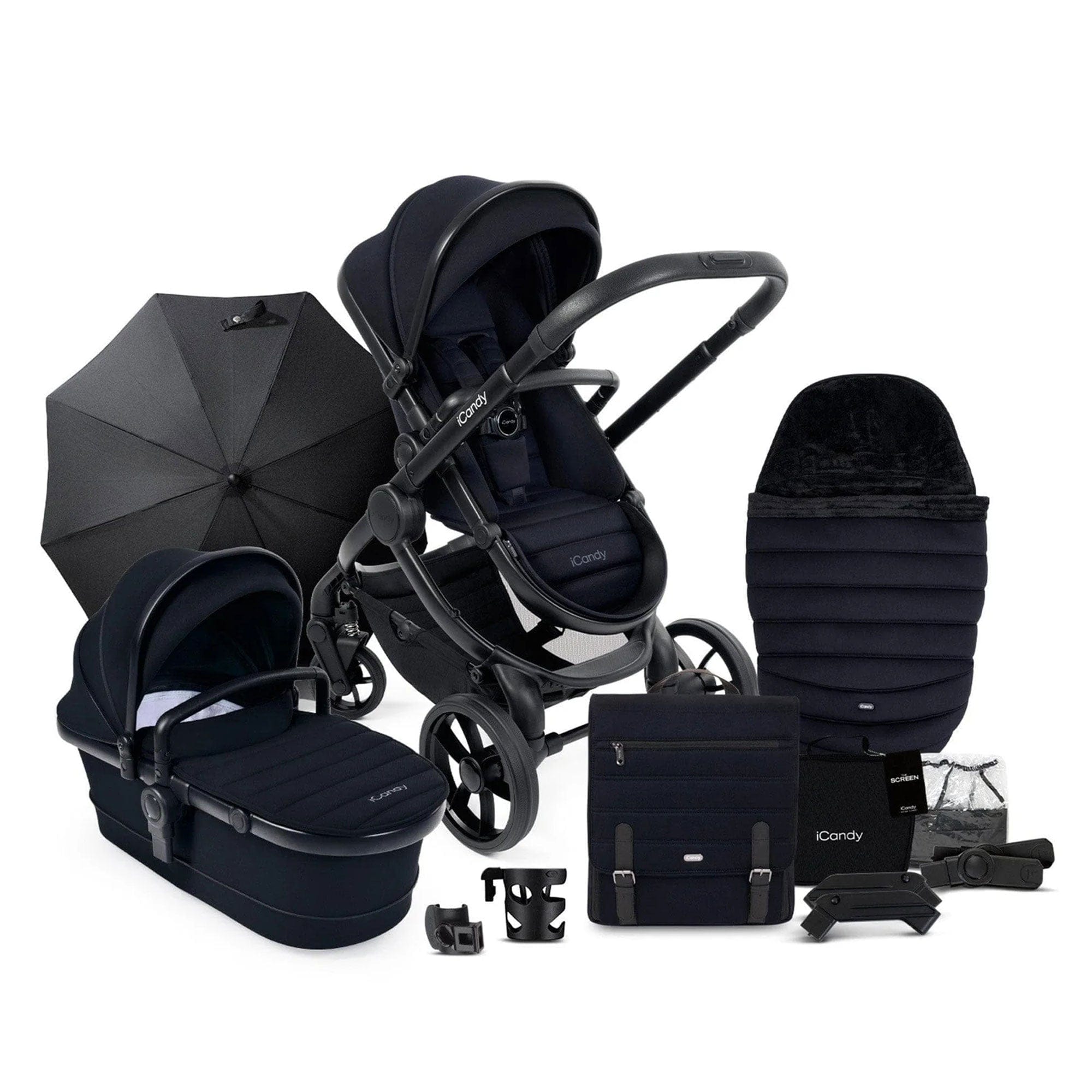 iCandy Peach 7 Complete Bundle in Black Baby Prams IC2568 5010334048093