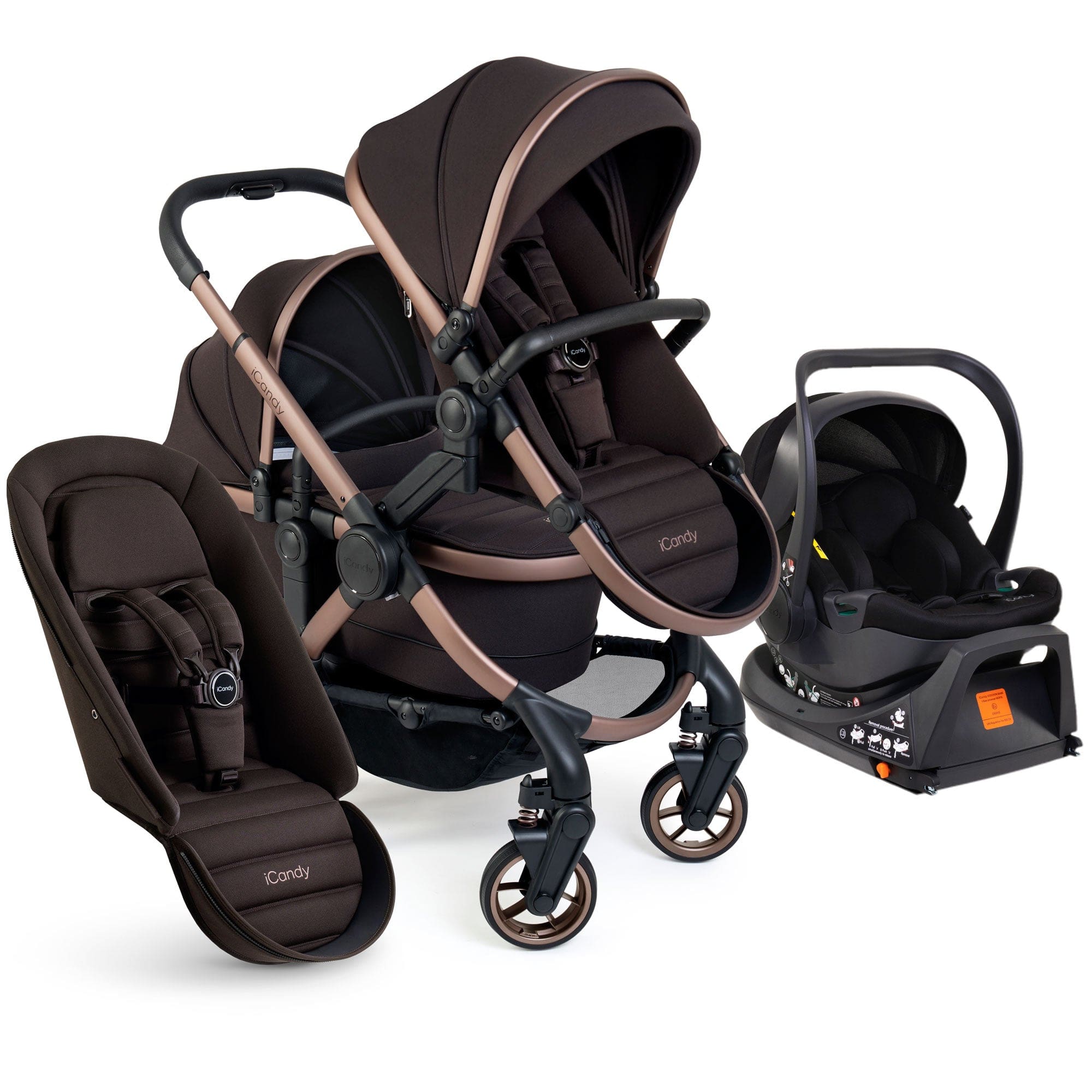 iCandy Peach 7 Double Combo with Cocoon in Pecan Double & Twin Prams IC3132 5010334059747