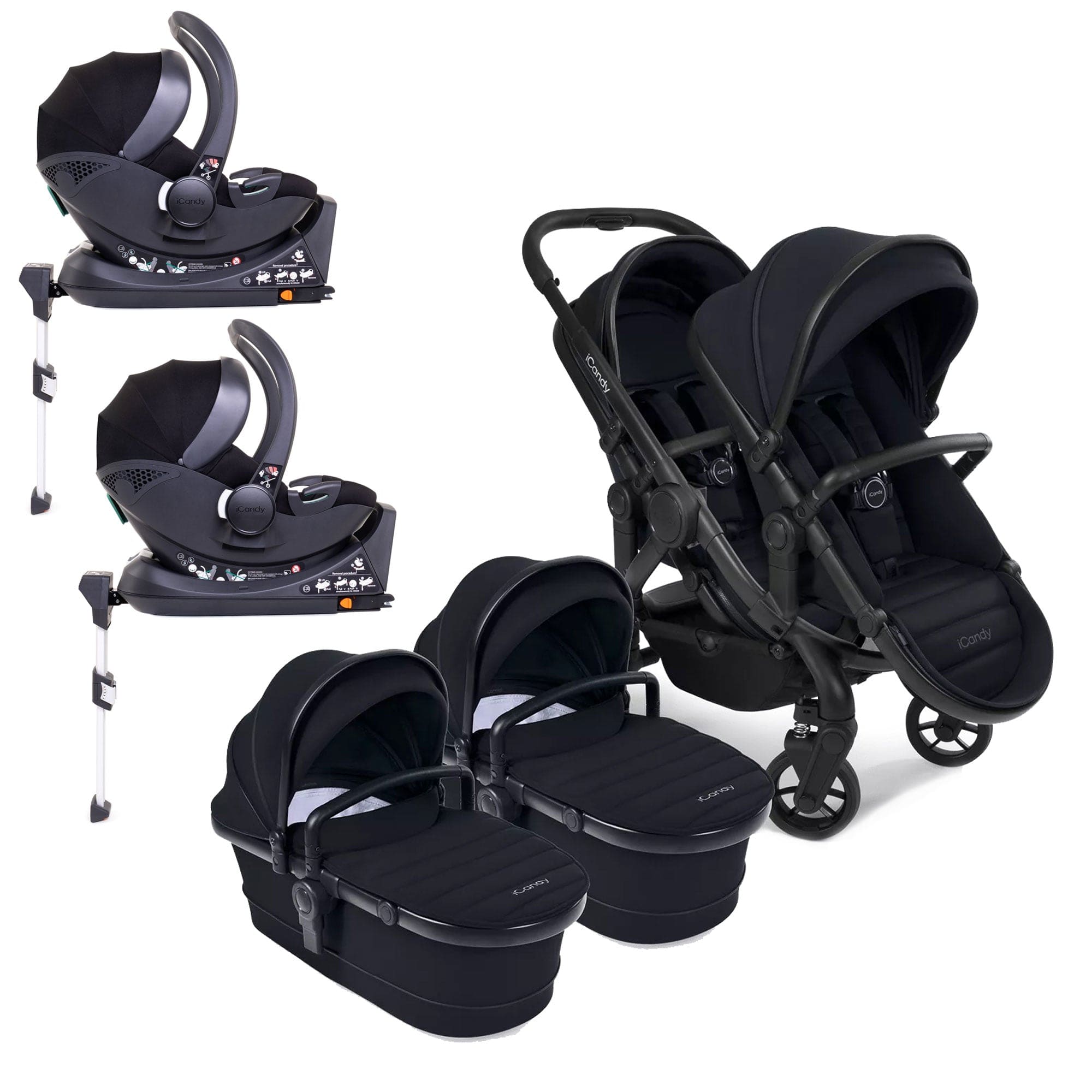 iCandy Peach 7 Twin Cocoon Bundle in Black Double & Twin Prams IC2994 5010334058122