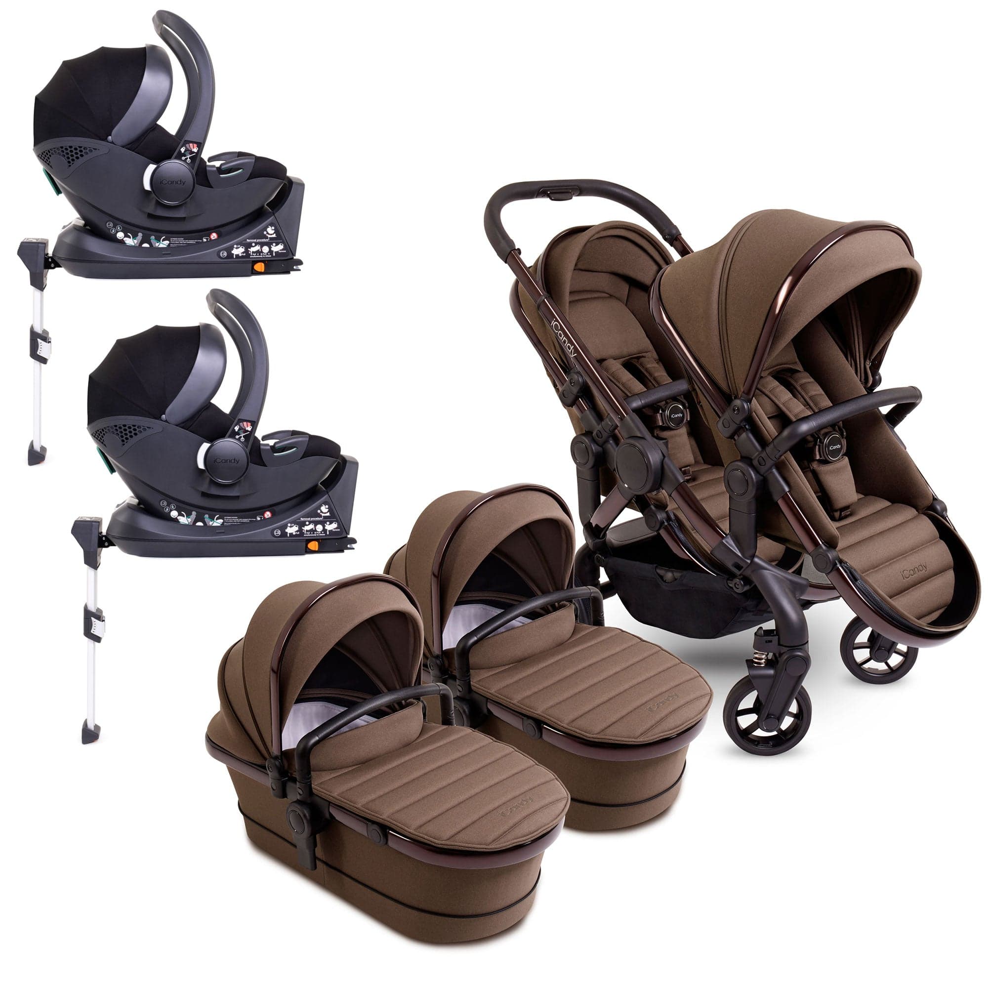 iCandy Peach 7 Twin Cocoon Bundle in Coco Double & Twin Prams IC3000 5010334058184