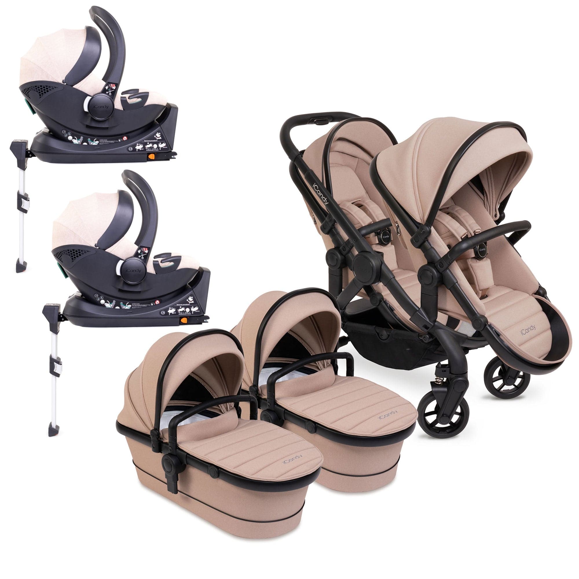 iCandy Peach 7 Twin Cocoon Bundle in Cookie Double & Twin Prams IC2997 5010334058153