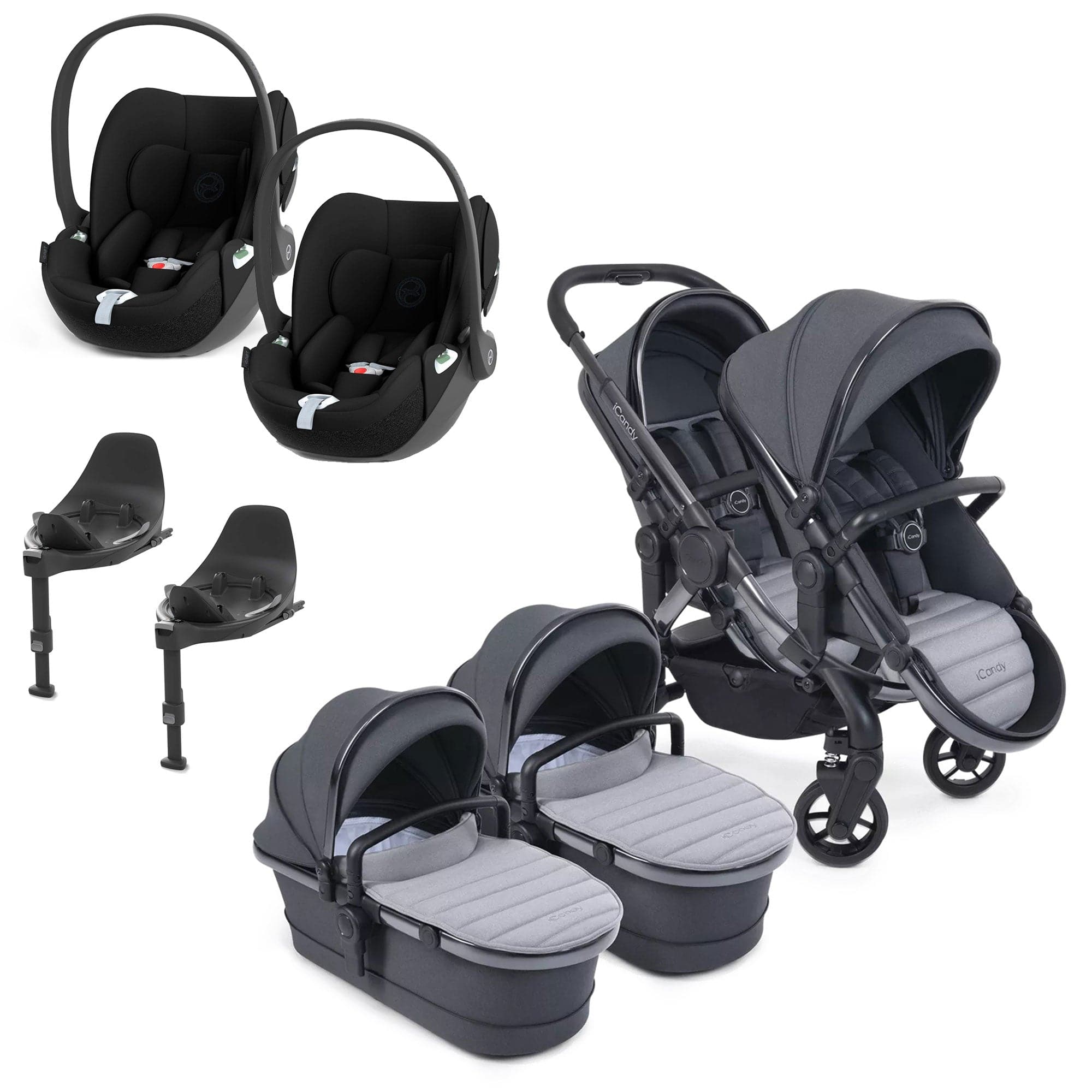 iCandy Peach 7 Twin Cybex Bundle in Truffle Double & Twin Prams 16094-TRU-2 5010334058139