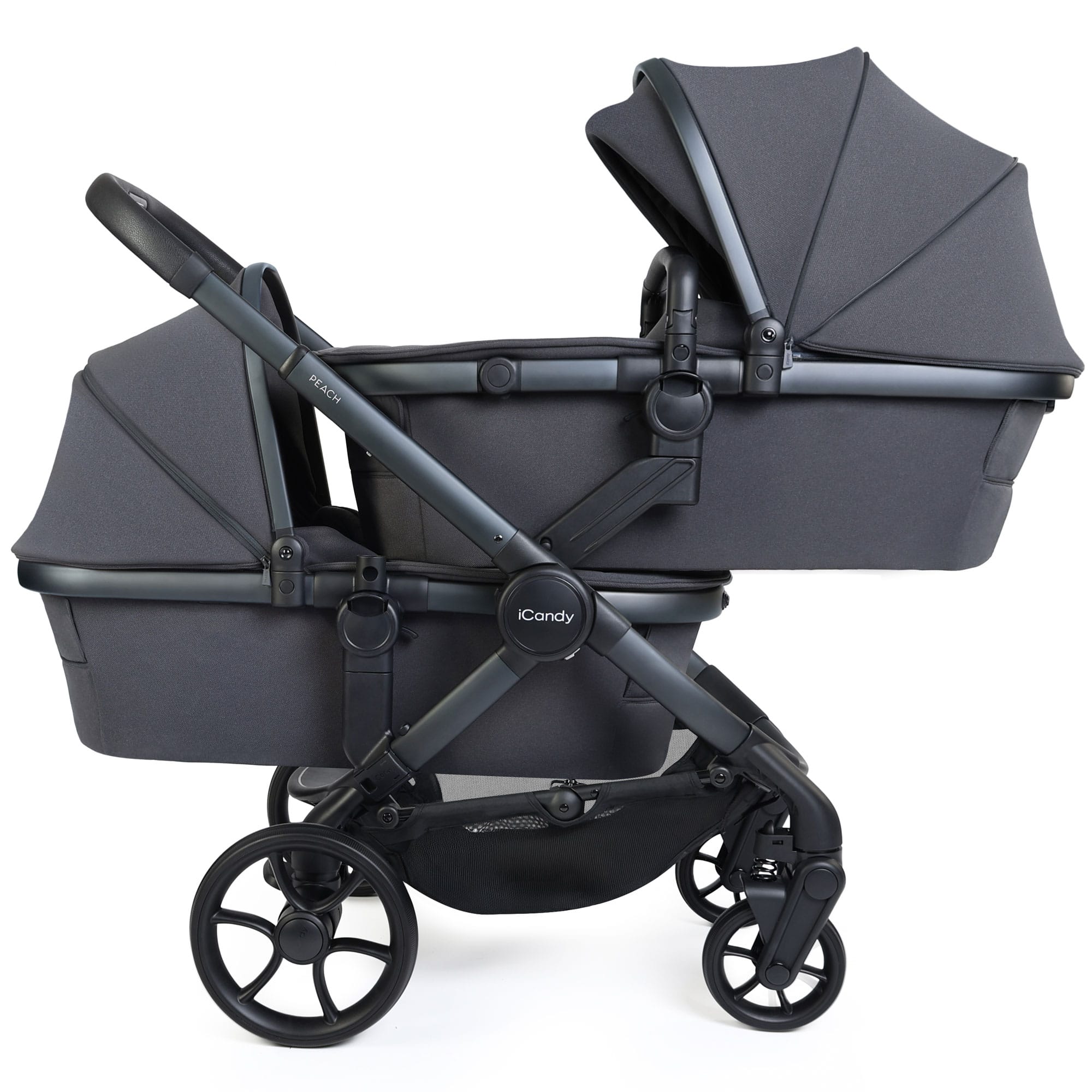 iCandy Peach 8 Twin Complete Bundle in Grey Double & Twin Prams IC3439 5010334065144