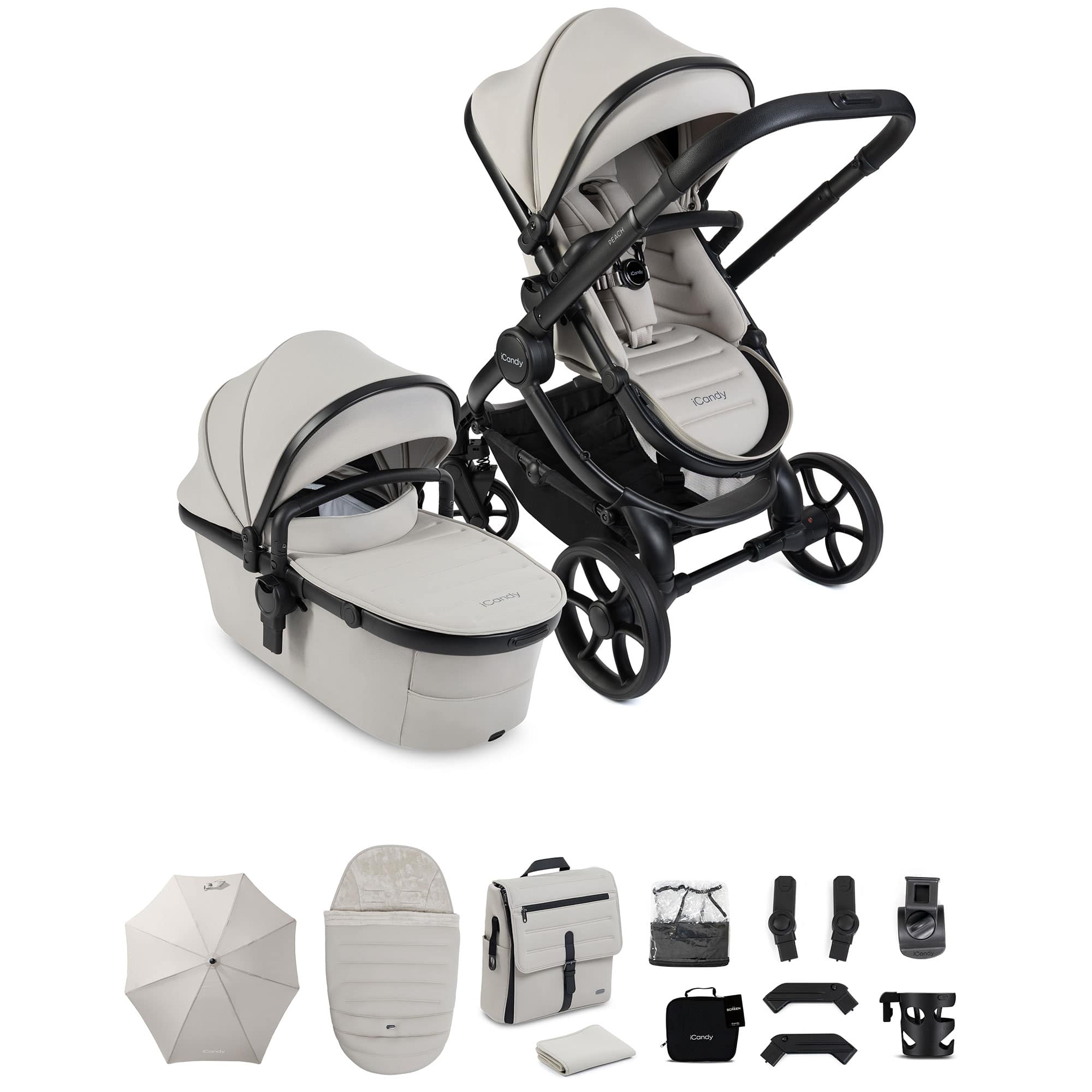 iCandy Peach 8 Complete Bundle in Taupe Pram Bundles IC3400 5010334064758