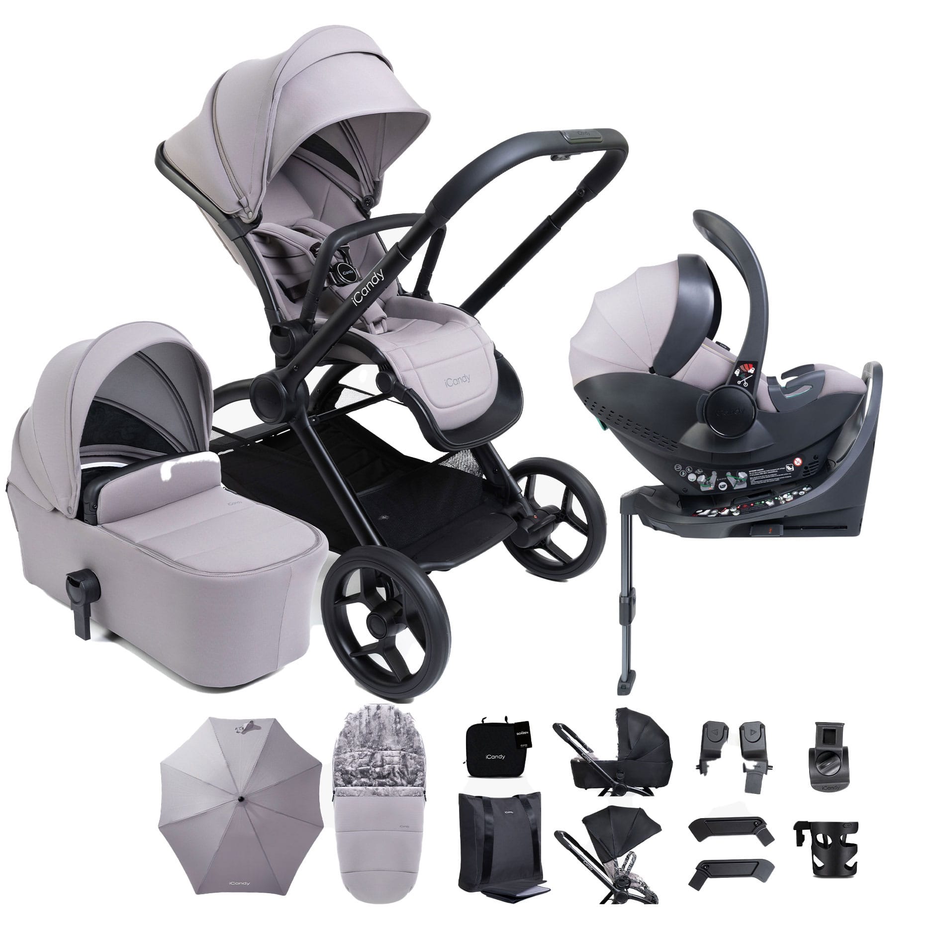 iCandy Core 2 Complete Bundle with COCOON 360 in Storm Grey Travel Systems IC3271 5010334063010
