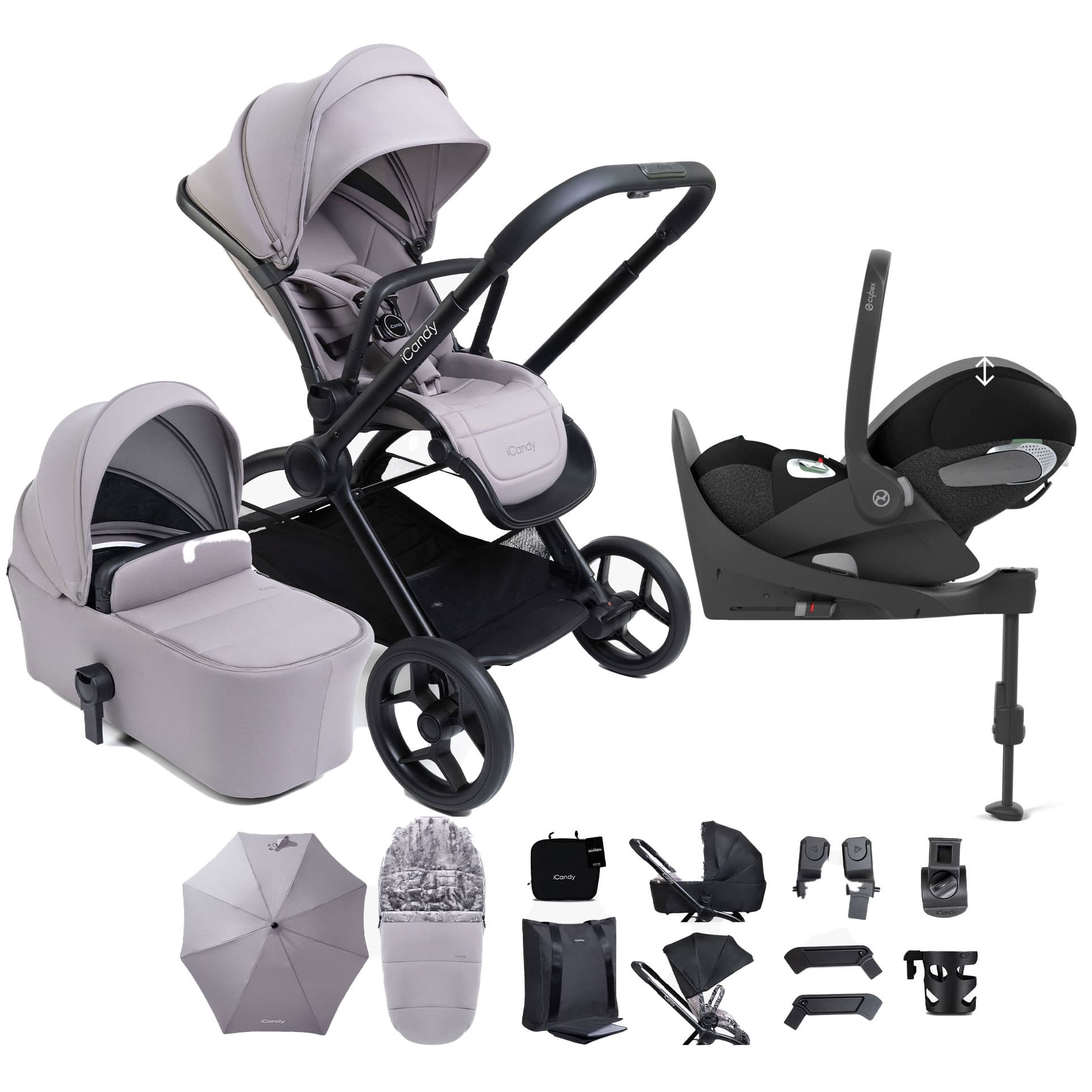 iCandy Core 2 Complete Cybex Bundle in Storm Grey Travel Systems 21573-GRY 5010334063010