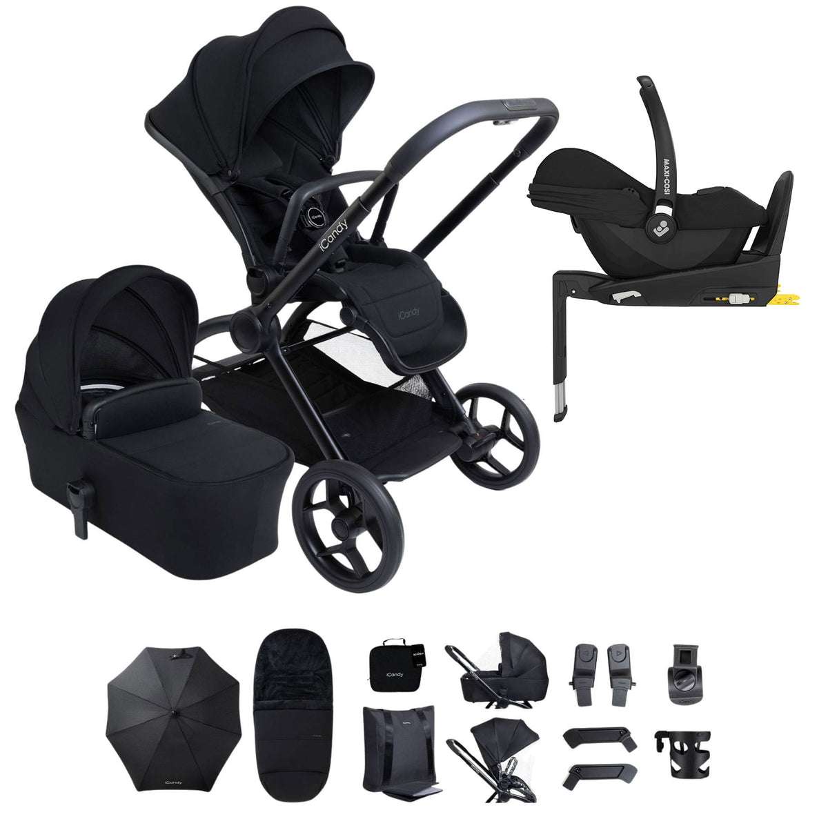 iCandy Core 2 Complete Maxi-Cosi Bundle in Black Travel Systems 21576-BLK-1 5010334063003