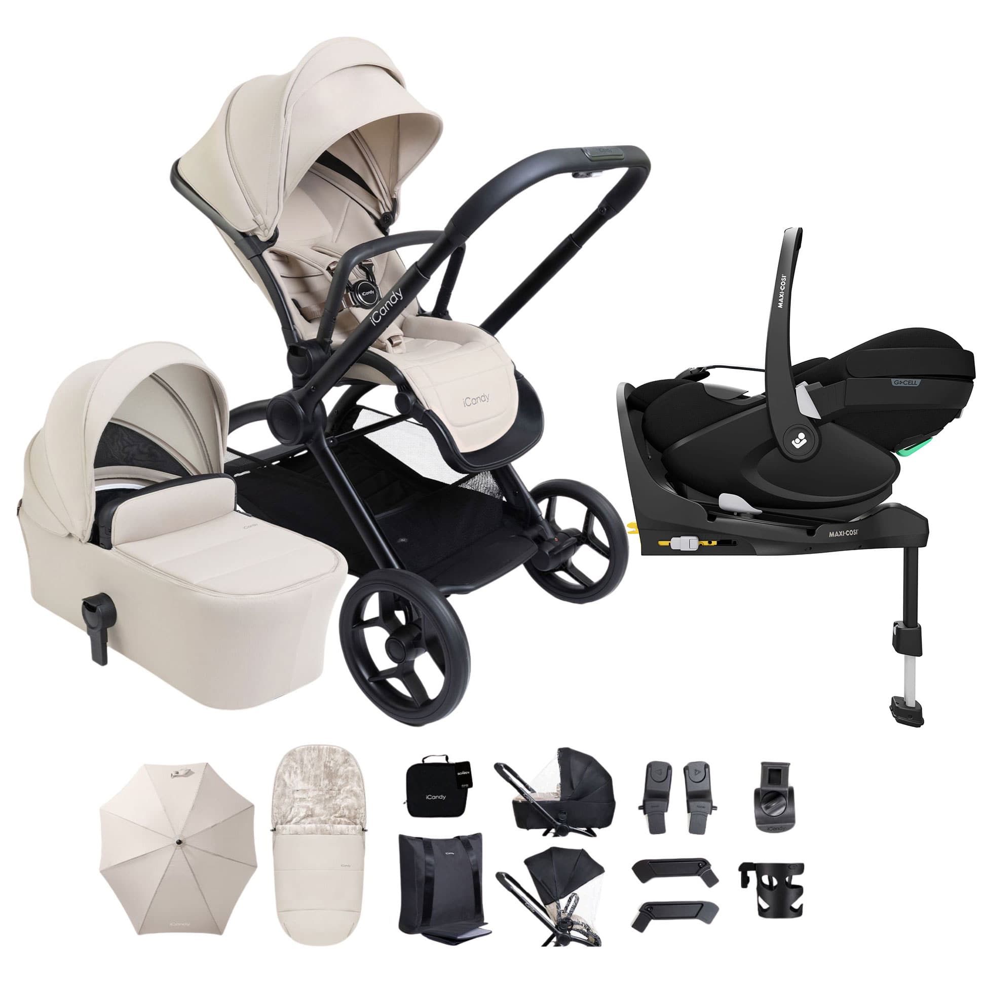 iCandy Core 2 Complete Maxi-Cosi Bundle in Sandstone Travel Systems 21576-SAN 5010334063027