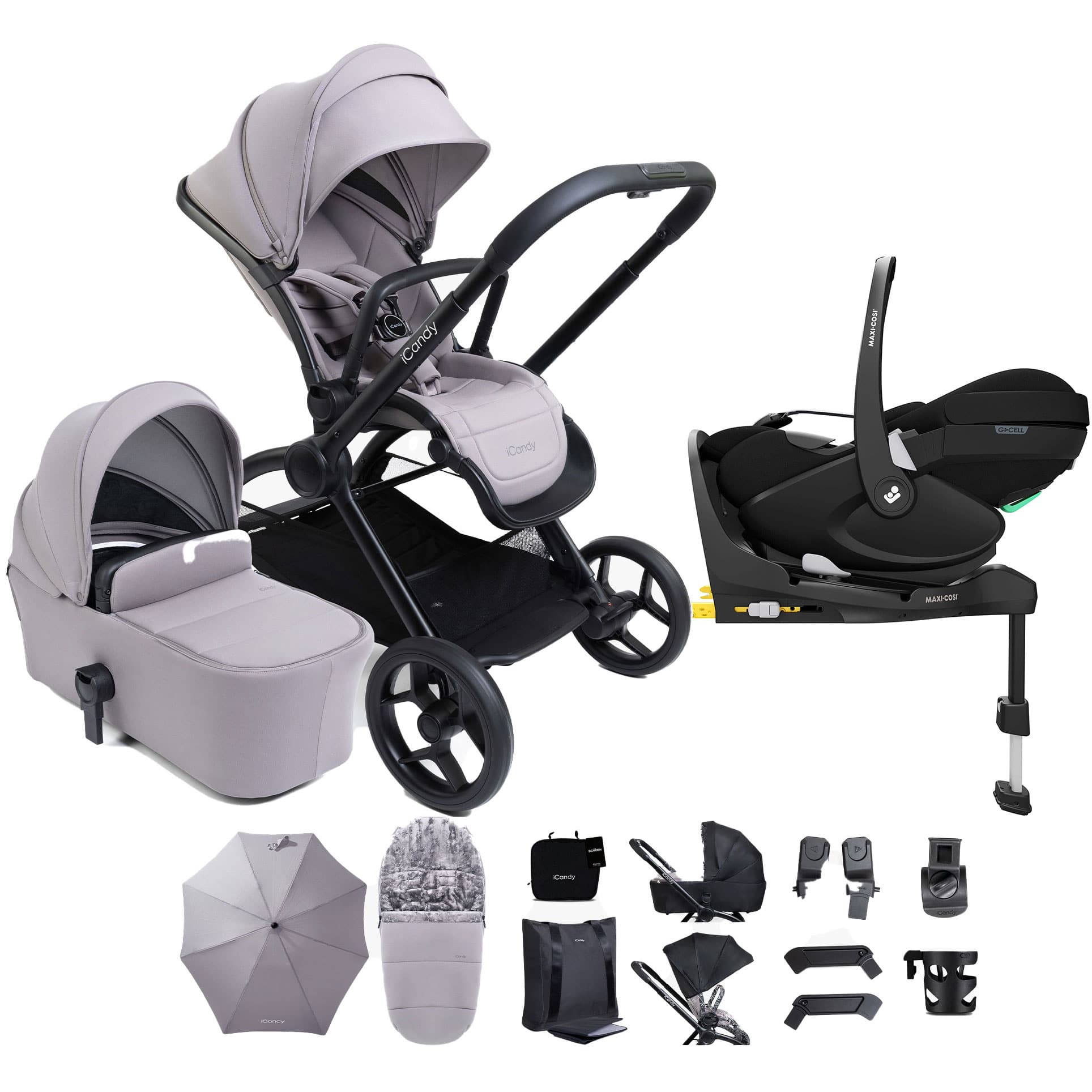 iCandy Core 2 Complete Maxi-Cosi Bundle in Storm Grey Travel Systems 21576-GRY 5010334063010